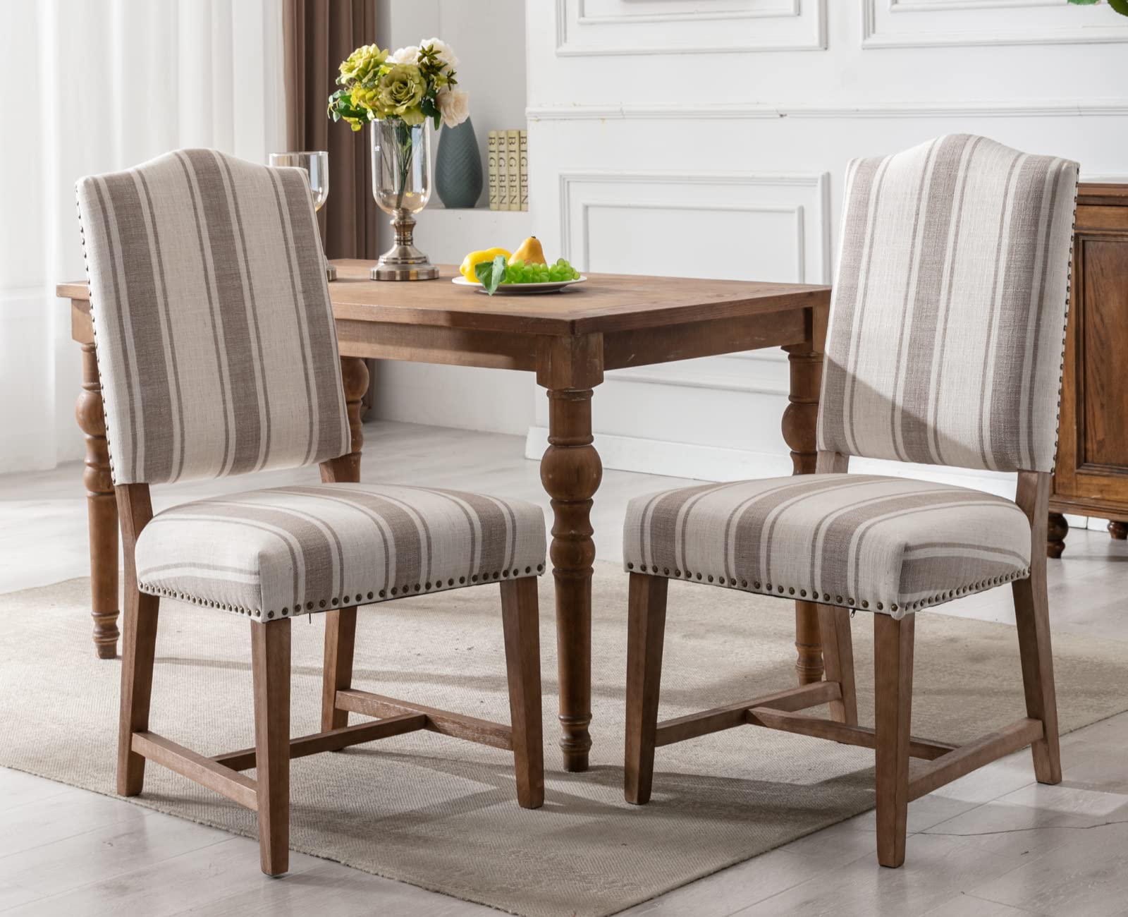 EALSON Farmhouse Nailhead Trim Dining Chairs Set of 2 - 1845