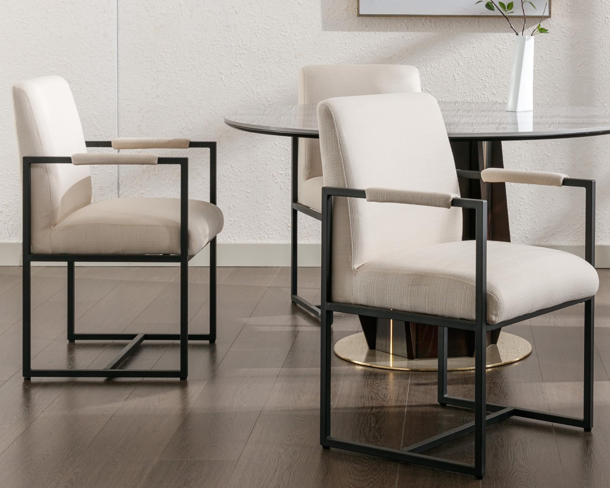 VESCASA Modern Upholstered Dining Chairs with Metal Legs Set of 2 - 5104