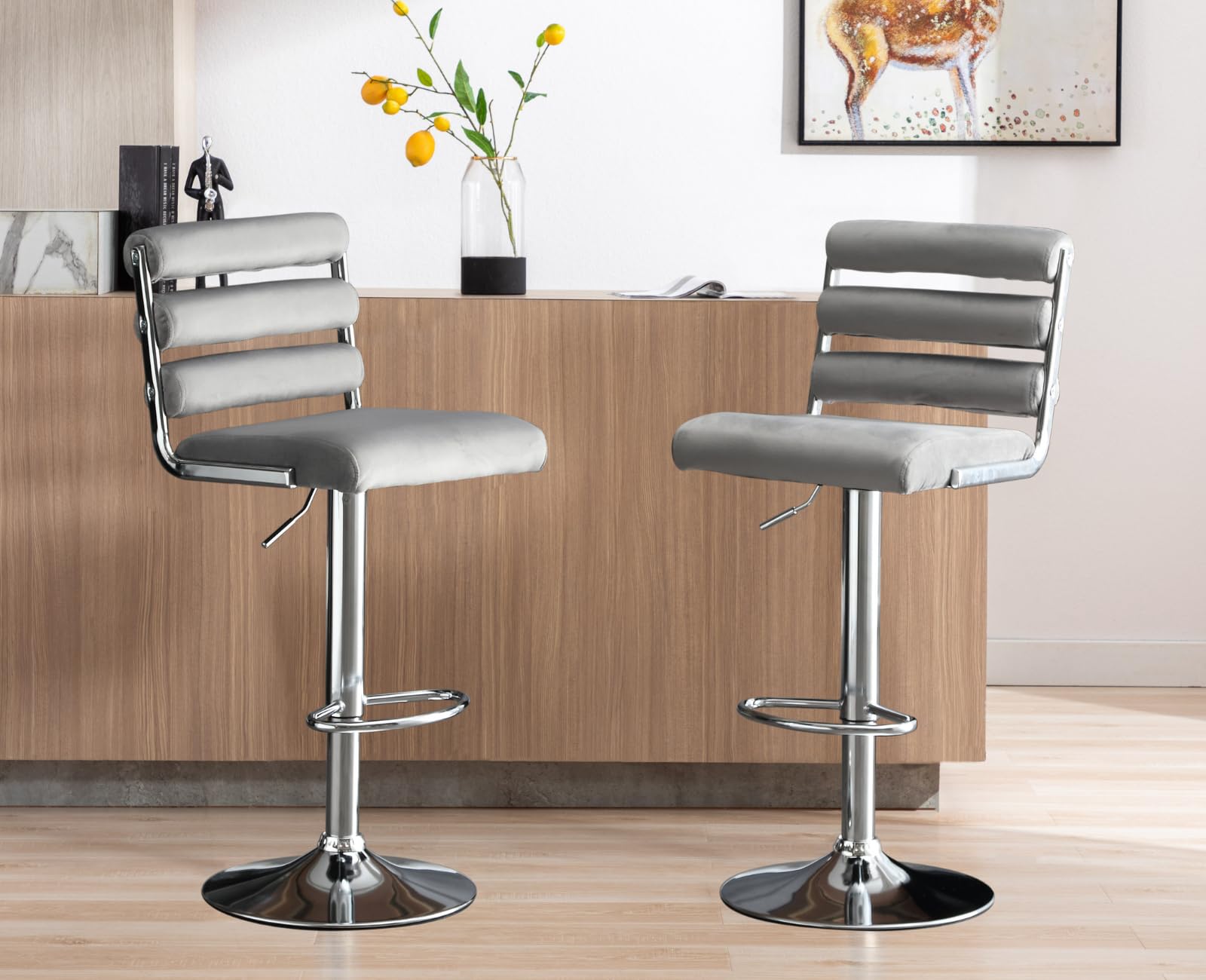 EALSON Modern Adjustable Swivel Counter Height Bar Stools Set of 2