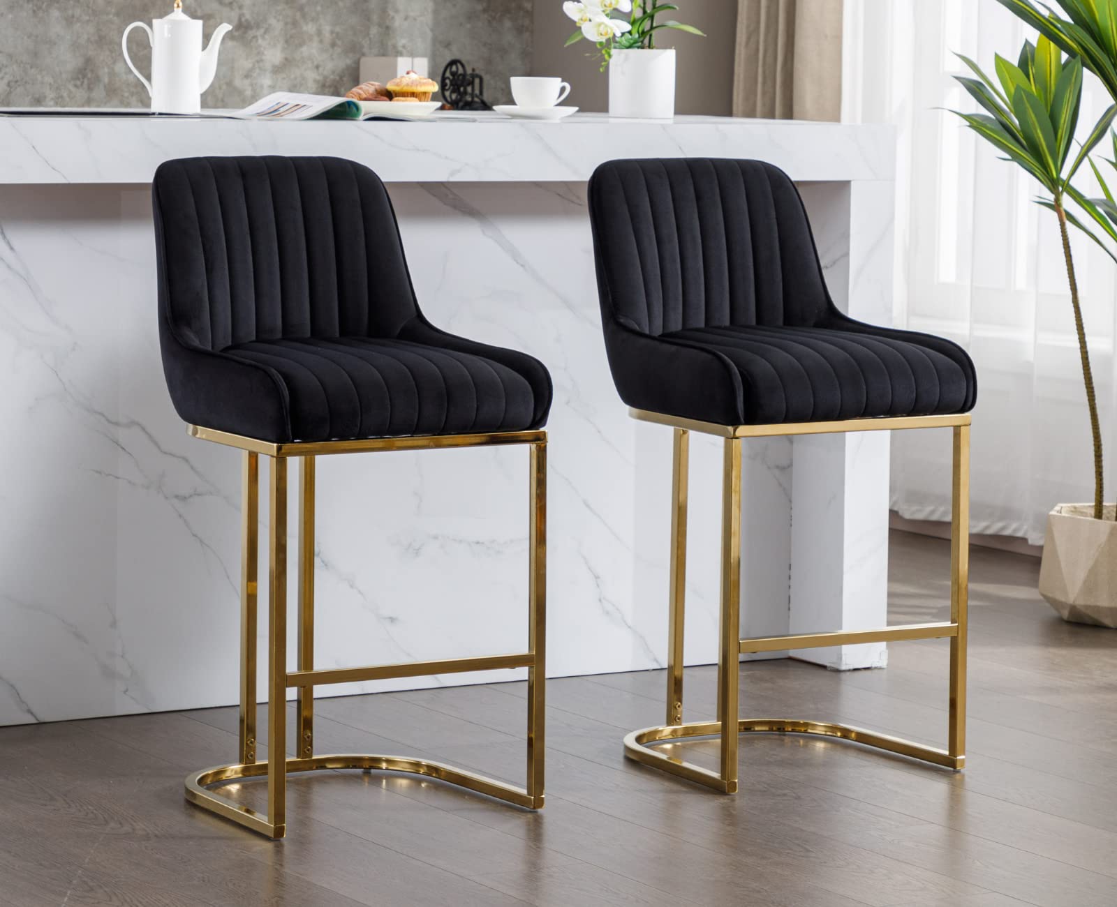 EALSON Modern Comfortable Counter Height Bar Stools Set of 2