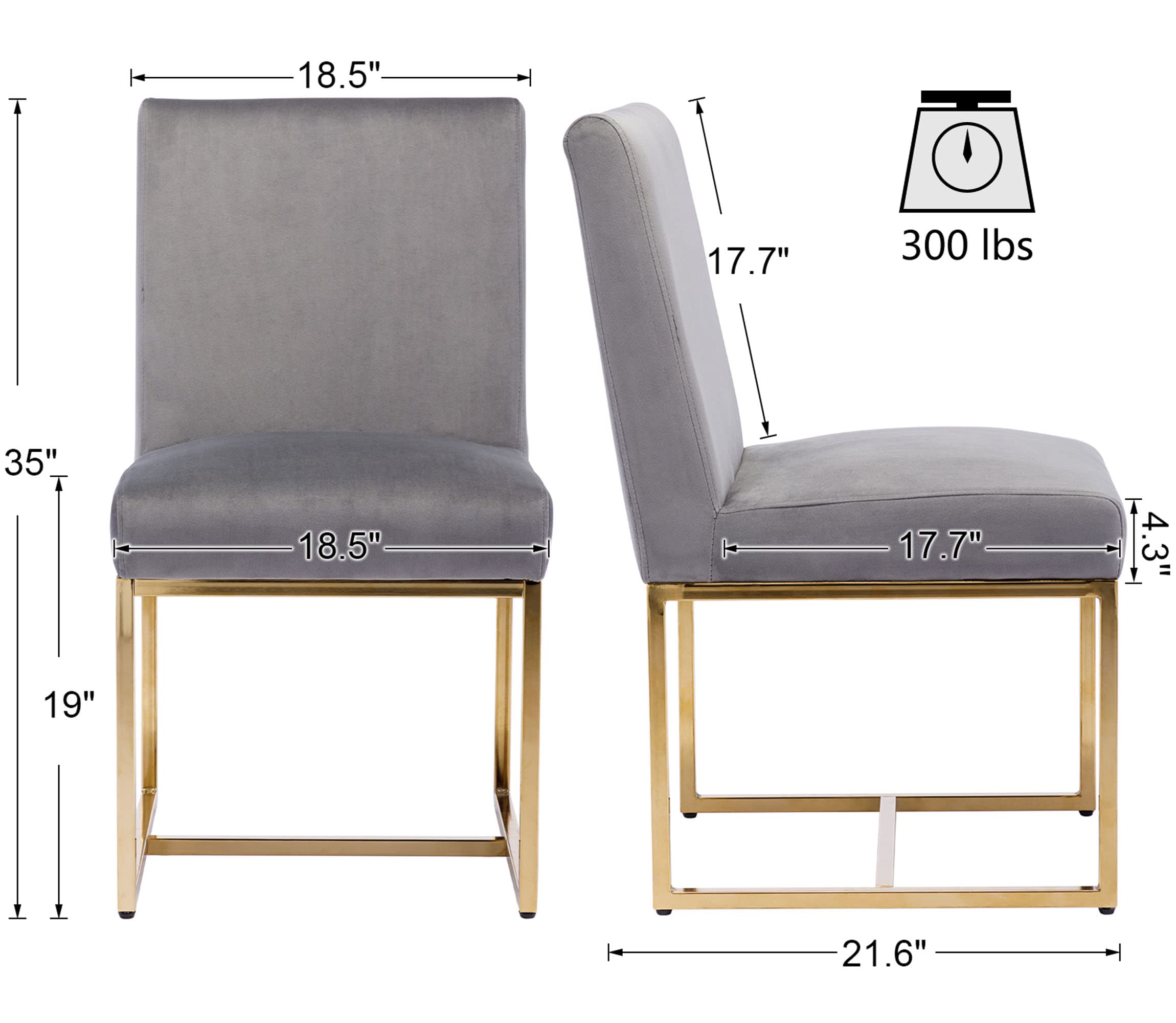 VESCASA Mid Century Modern Upholstered Dining Chairs Set of 2 - 1488