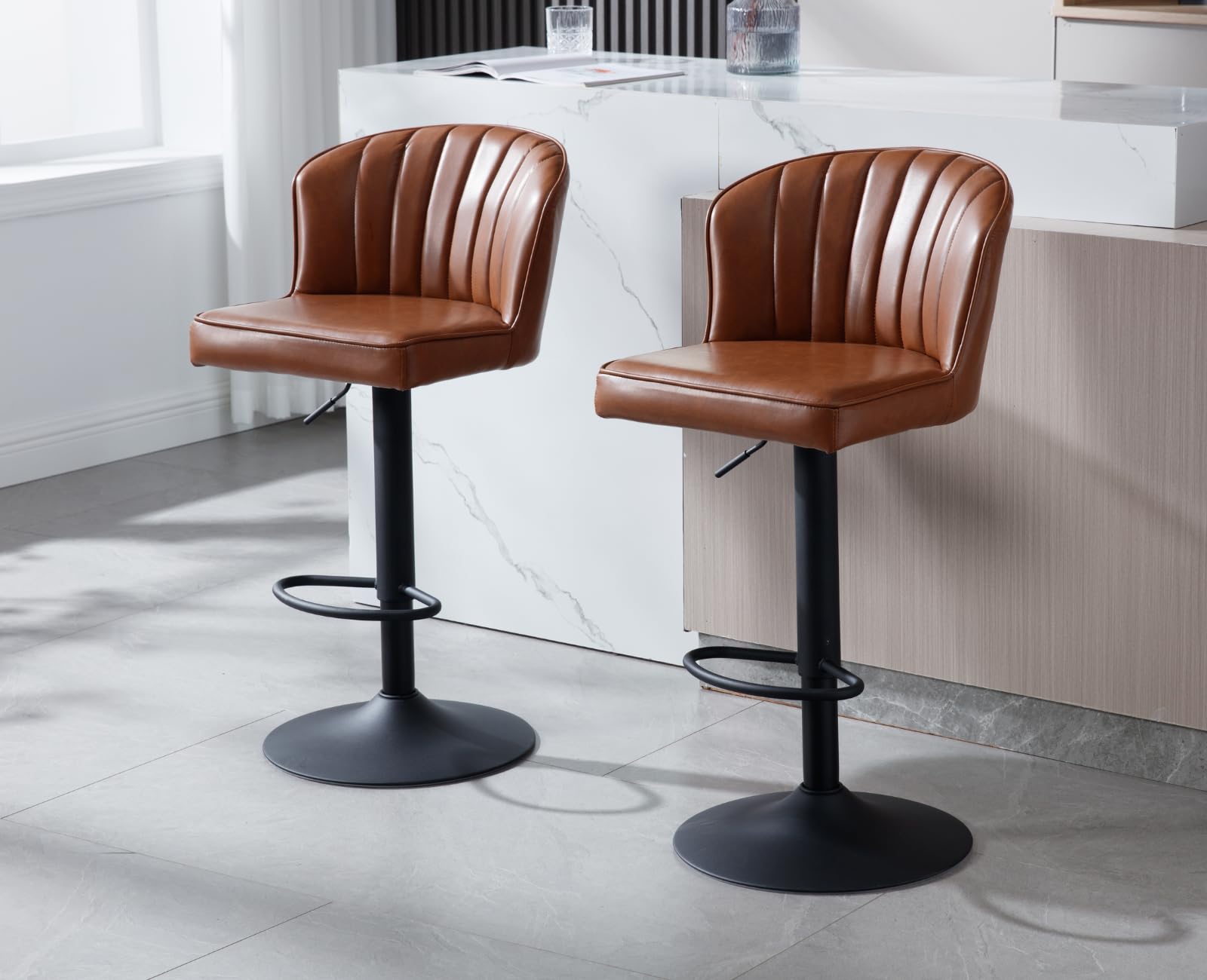 CIMOTA Modern Upholstered Counter Height Bar Stools Set of 2 - 8684