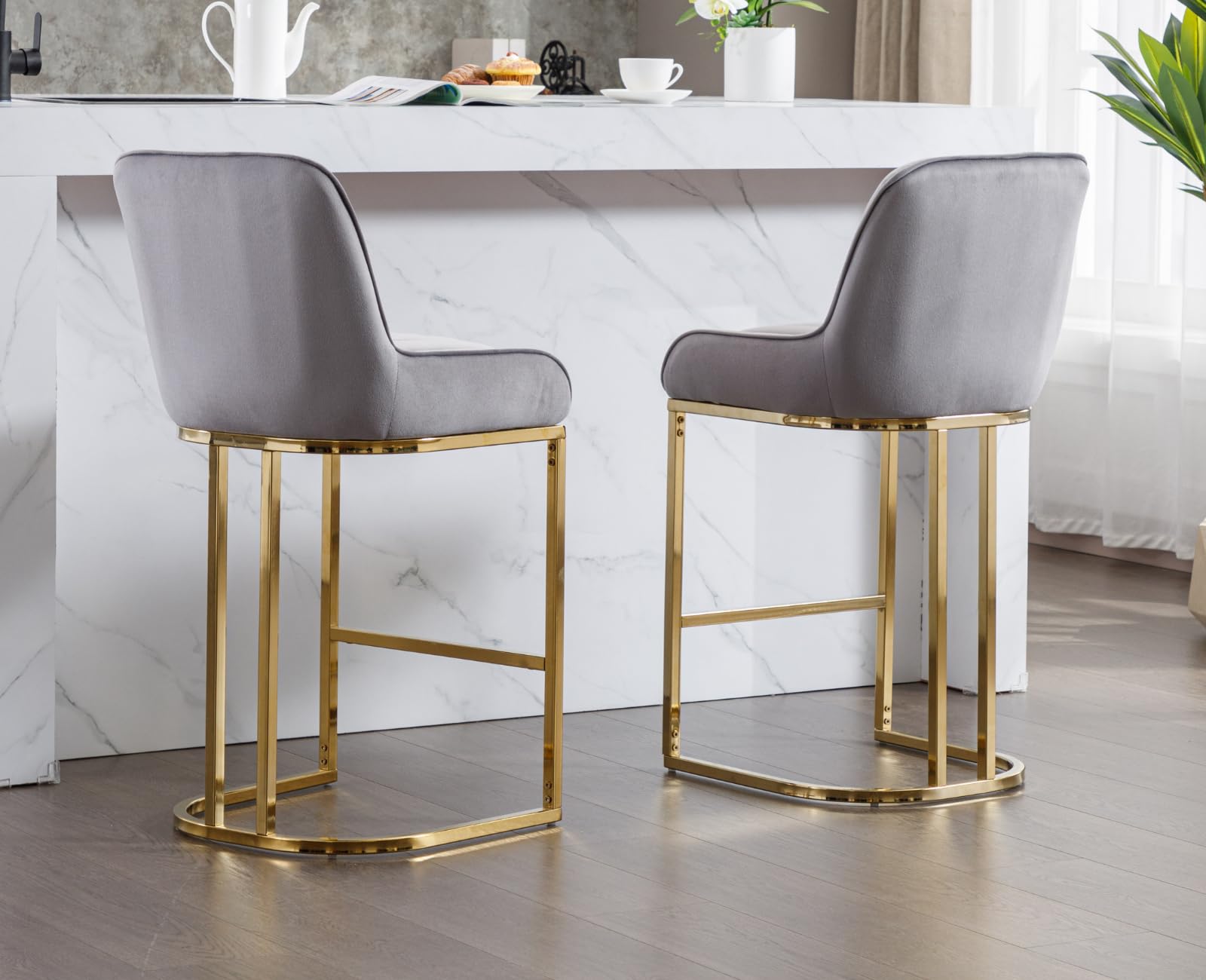 EALSON Modern Comfortable Counter Height Bar Stools Set of 2