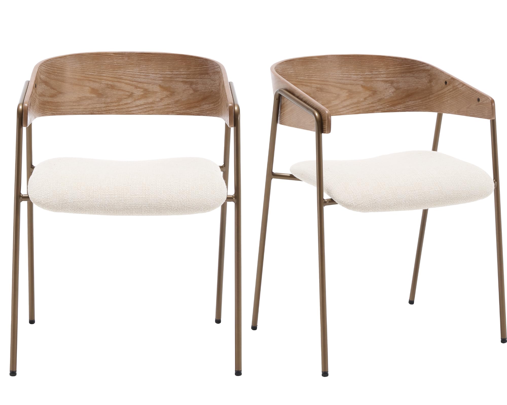 VESCASA Modern Dining Chairs Set of 2 with Bronze Metal Legs - 6127