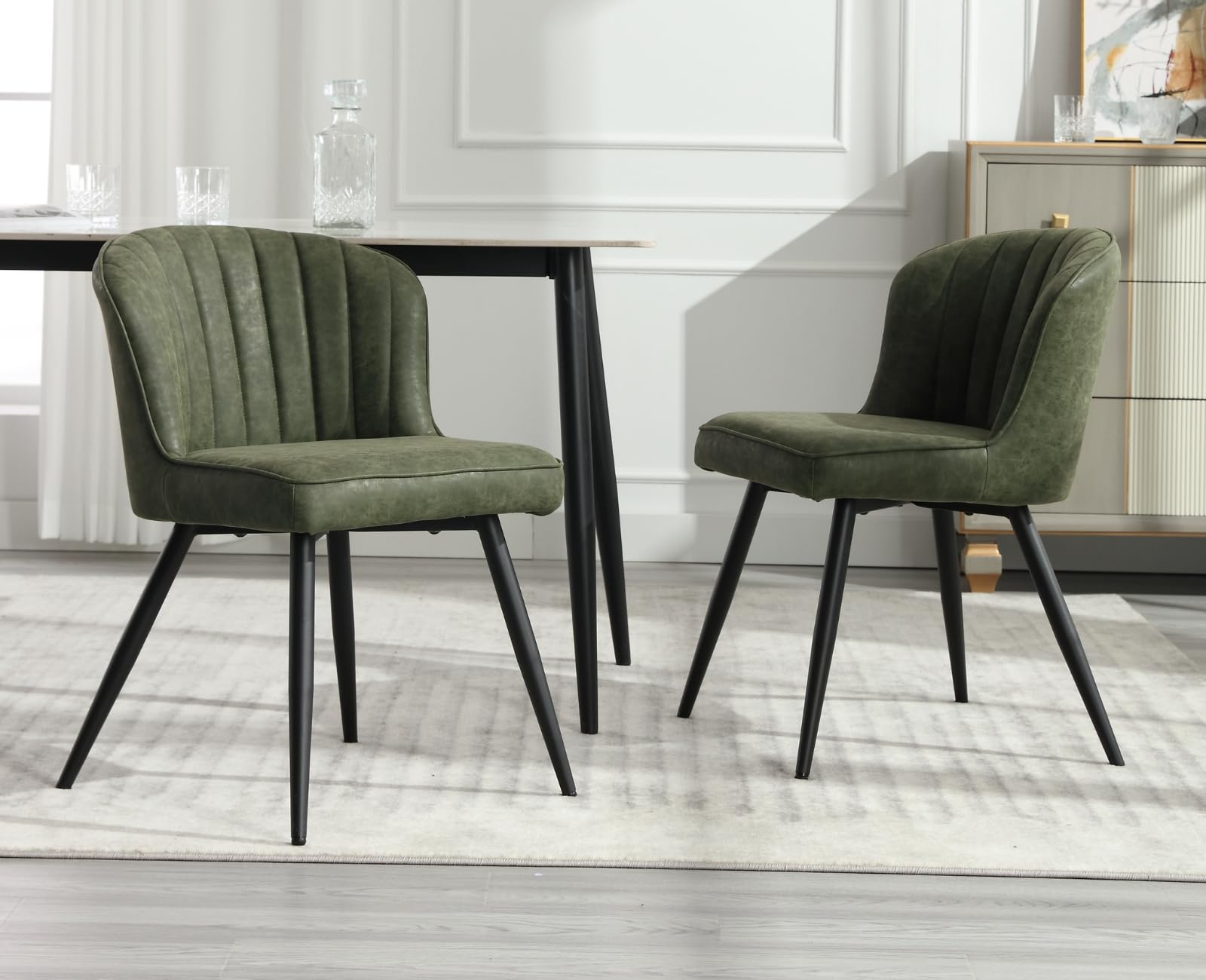 EALSON Modern Velvet Dining Chairs with Metal Legs Set of 2 - 8696