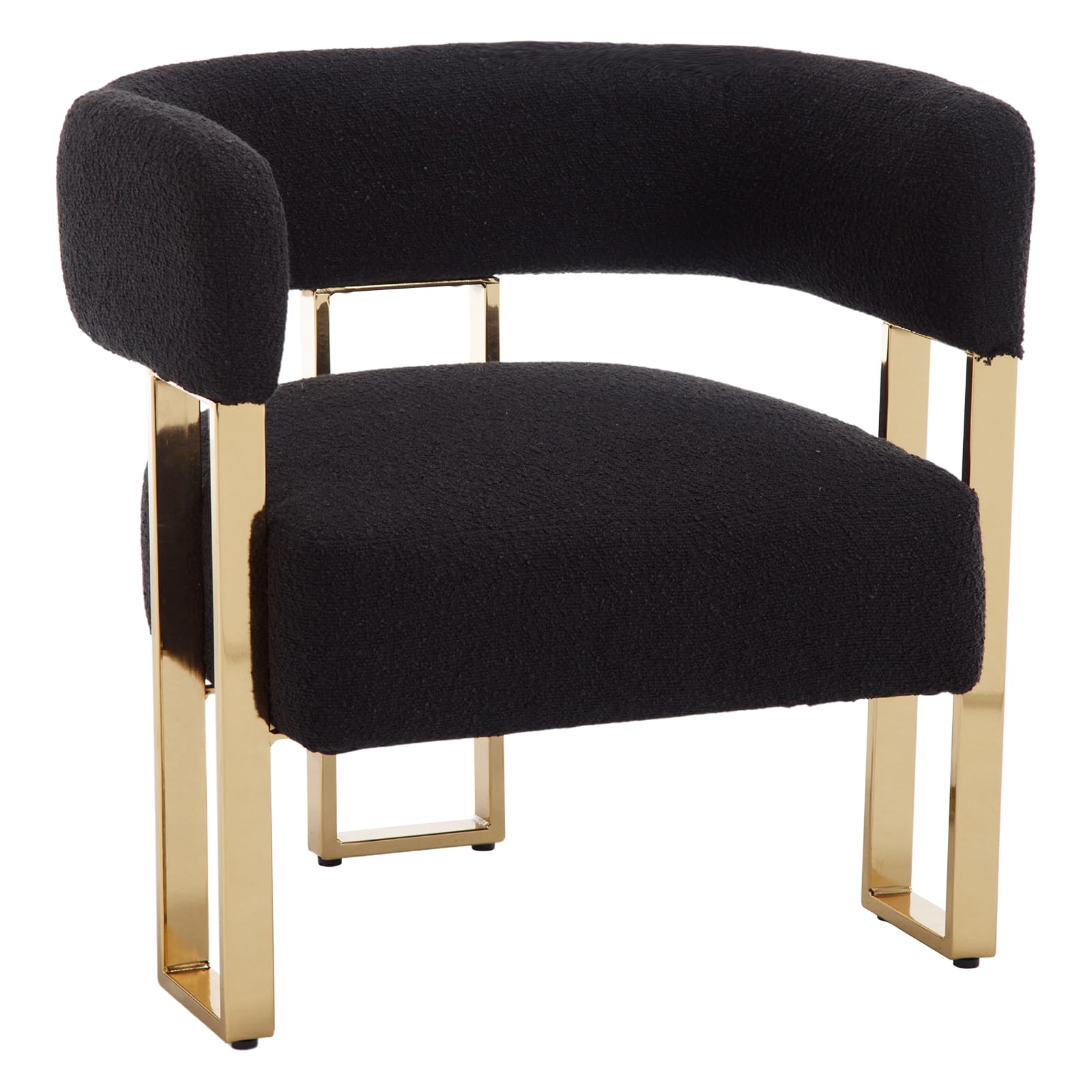 Janoray Modern Barrel Accent Chairs with Gold Metal Legs Set of 2