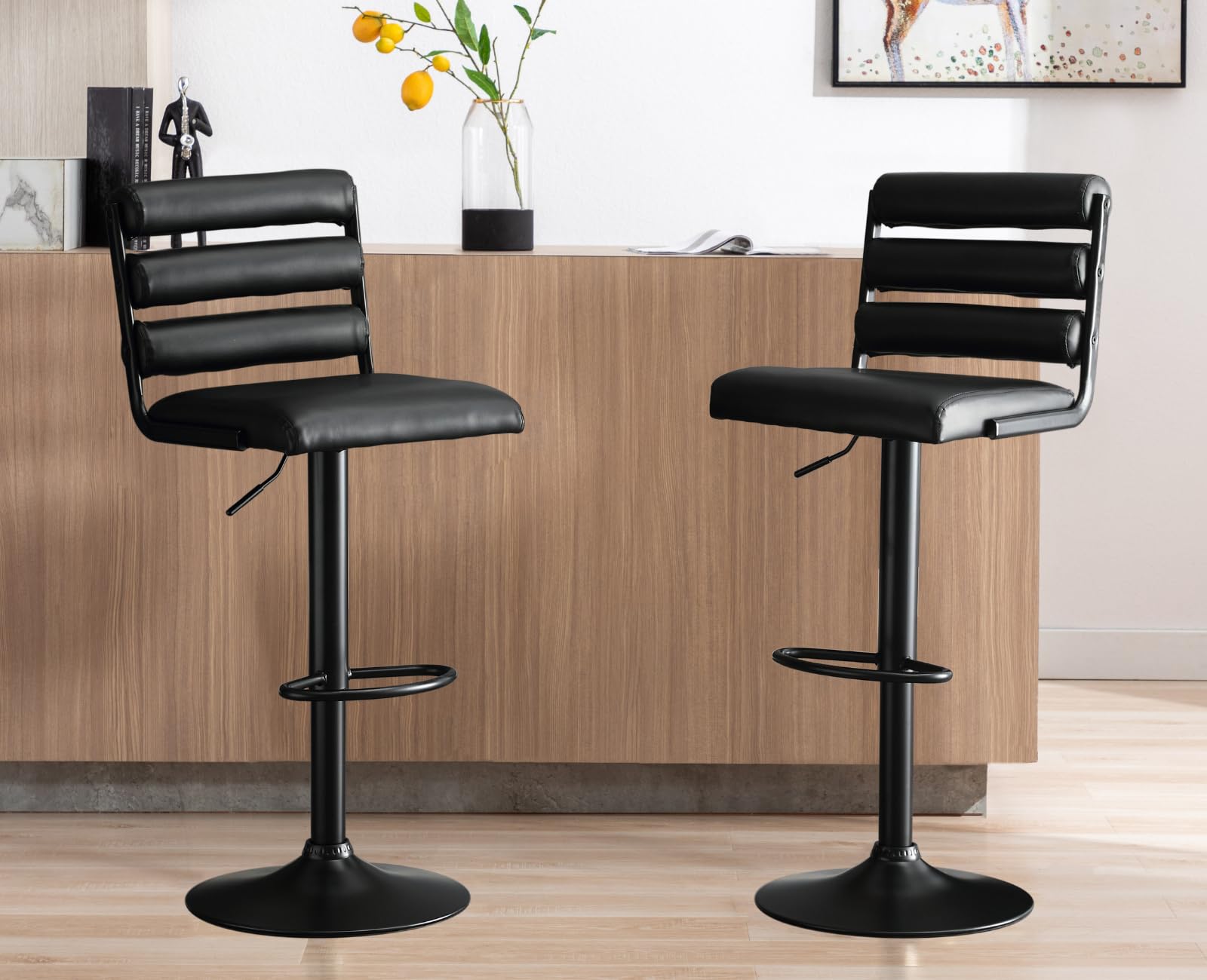 EALSON Modern Adjustable Swivel Counter Height Bar Stools Set of 2