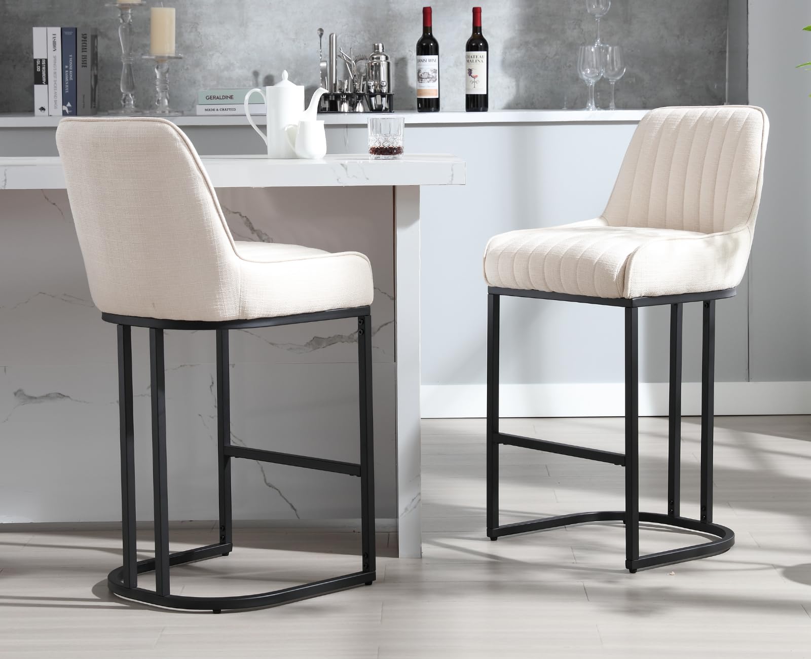 EALSON Modern Comfortable Counter Height Bar Stools Set of 2