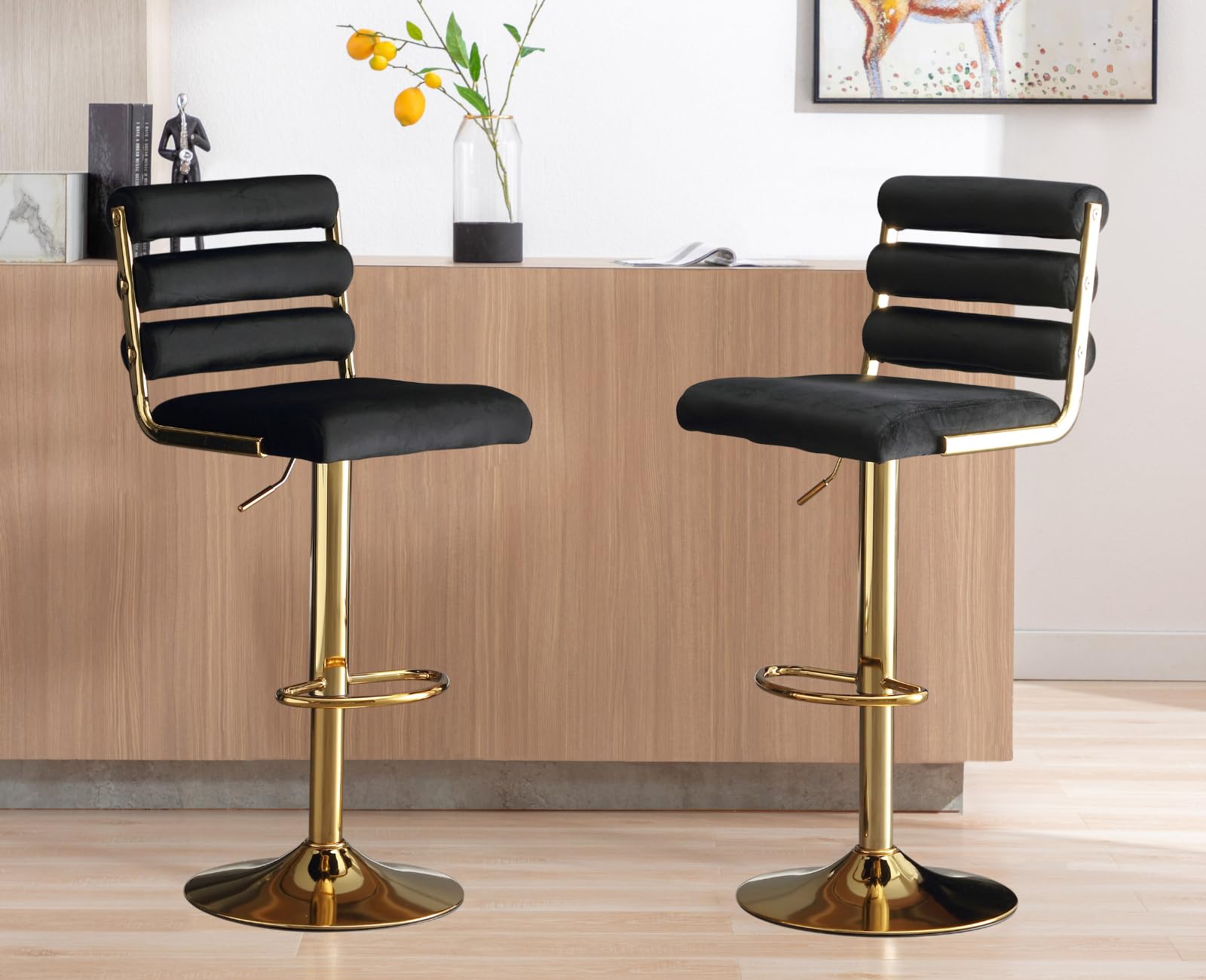 EALSON Modern Adjustable Swivel Counter Height Bar Stools Set of 2