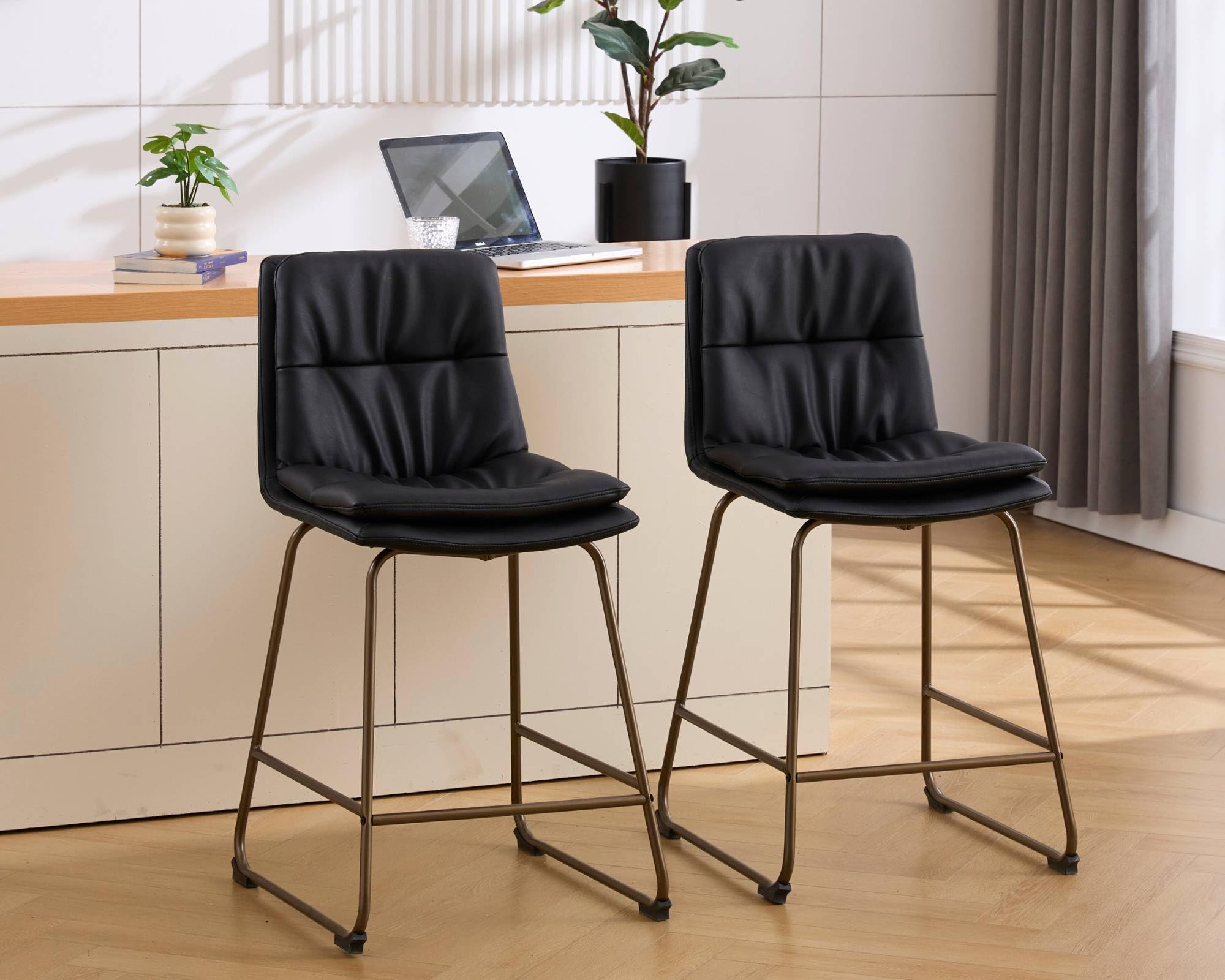 VESCASA 26" H Modern Armless Upholstered Counter Stools Set of 2 - 60136