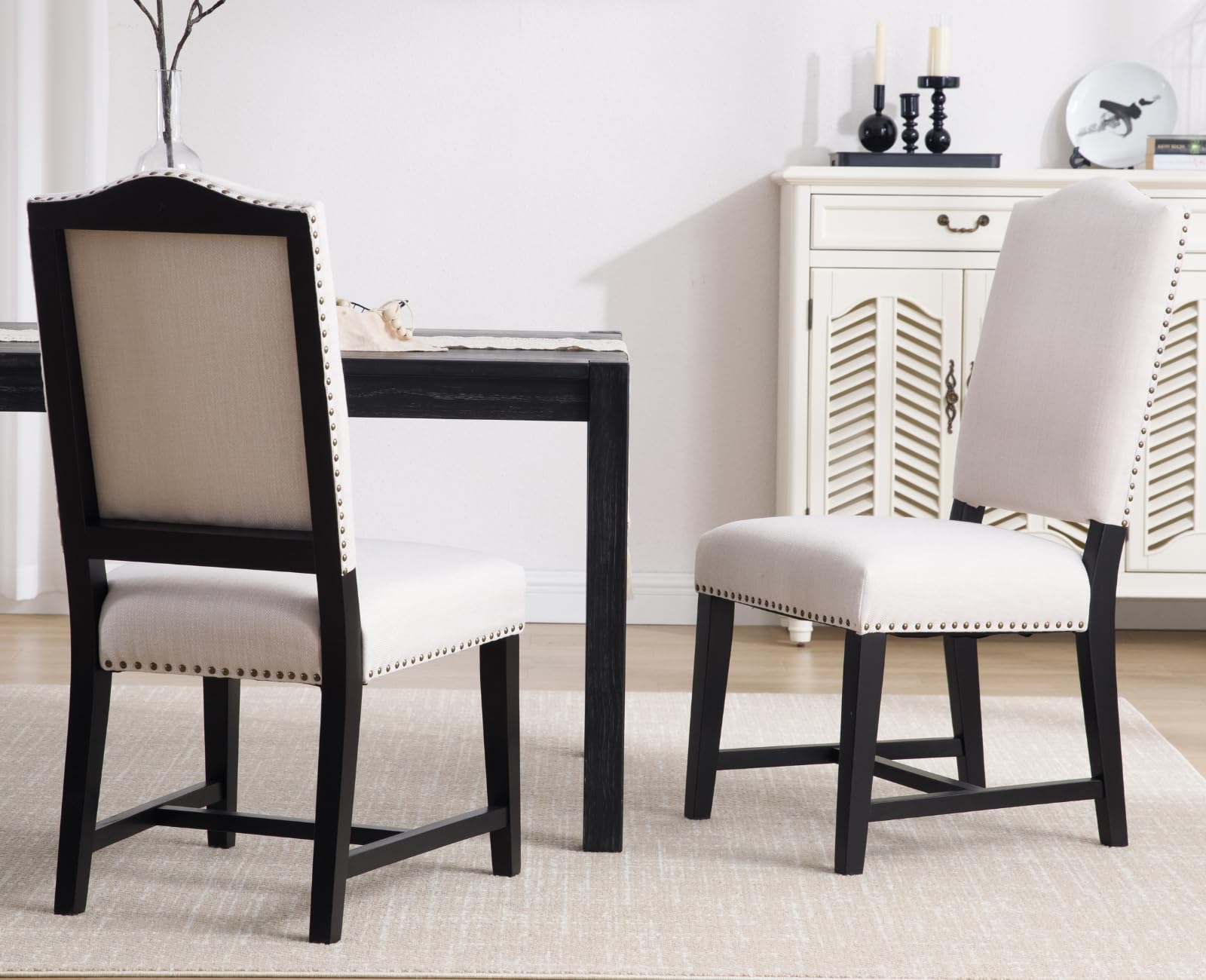 EALSON Farmhouse Nailhead Trim Dining Chairs Set of 2 - 1845