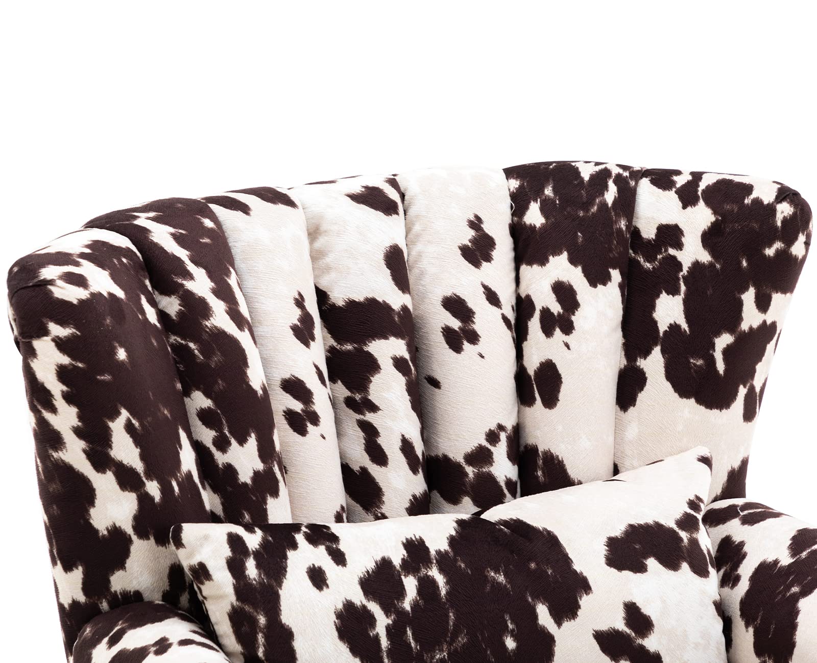 Kmax Wingback Nail-Head Cow Print Accent Chair 1 Piece - X904