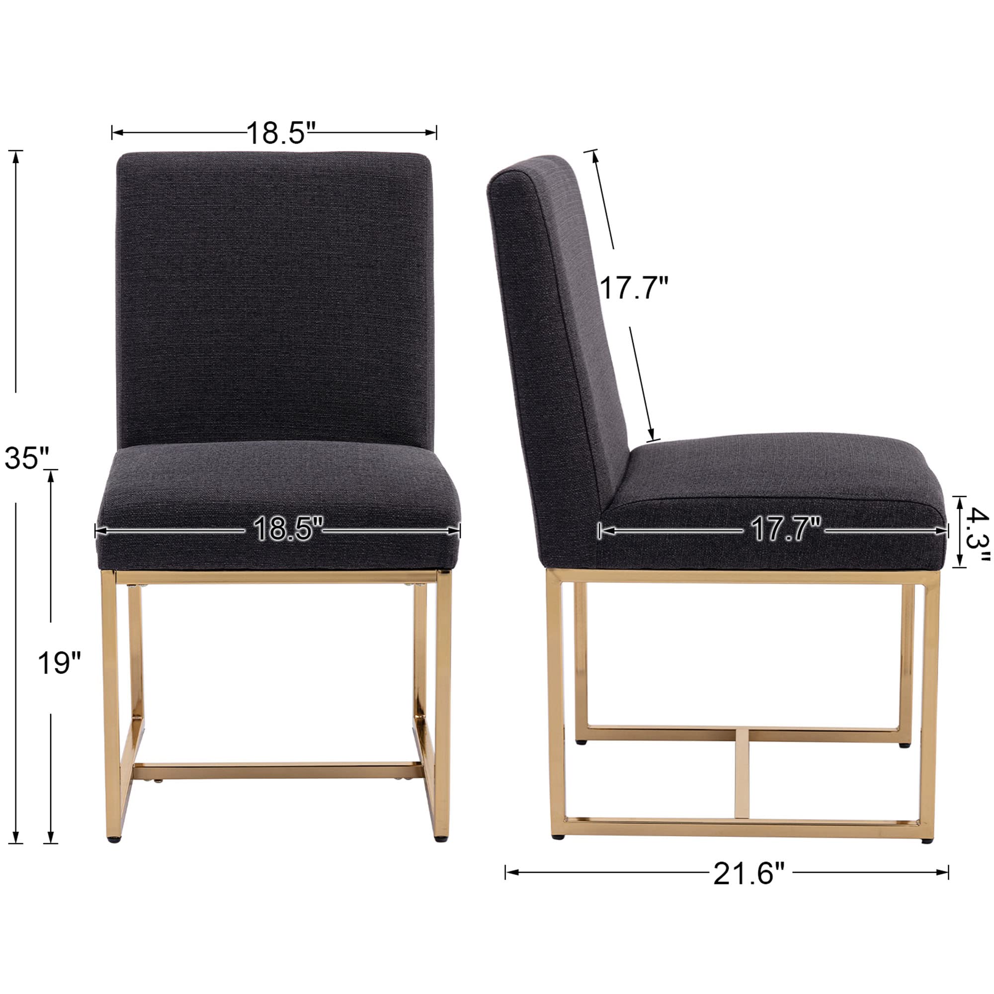 VESCASA Mid Century Modern Upholstered Dining Chairs Set of 2 - 1488