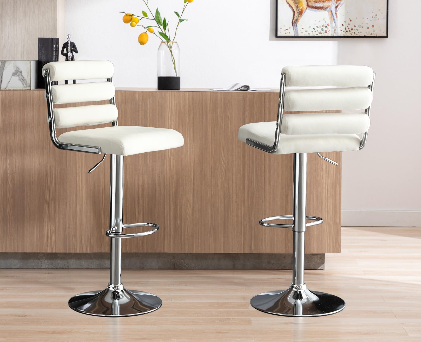 EALSON Modern Adjustable Swivel Counter Height Bar Stools Set of 2