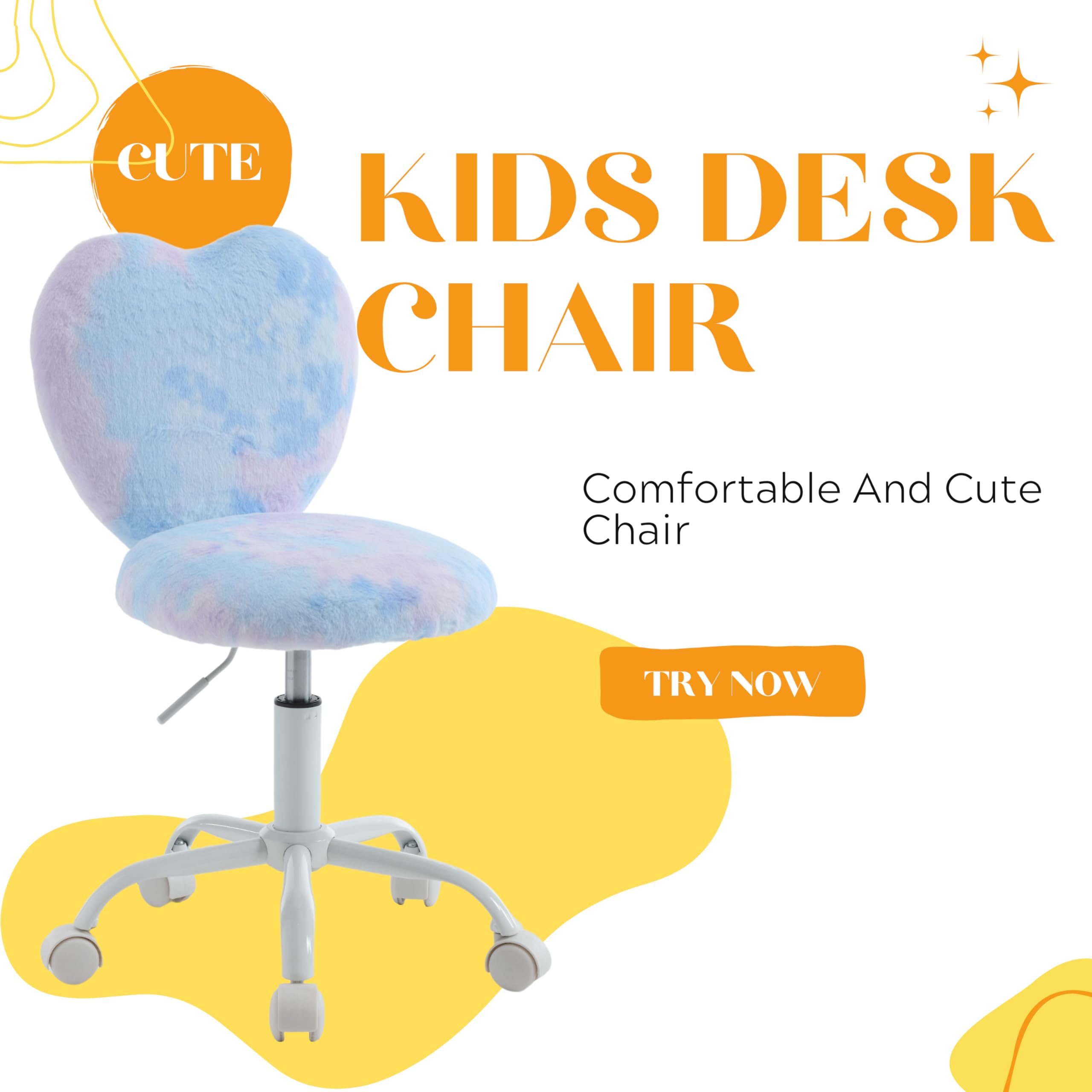 Kmax Kids Rolling Cute Desk Chair Swivel Office Chair 1 Piece - 1412