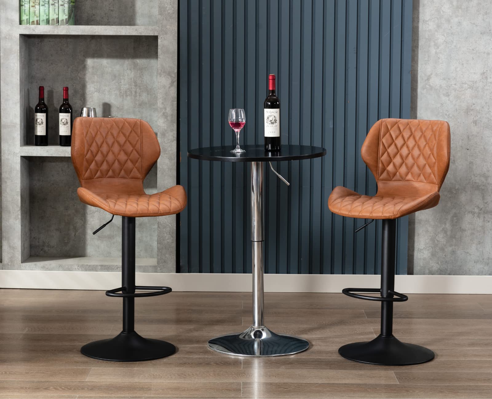 EALSON Adjustable Swivel Velvet Bar Kitchen Island Stools Set of 2