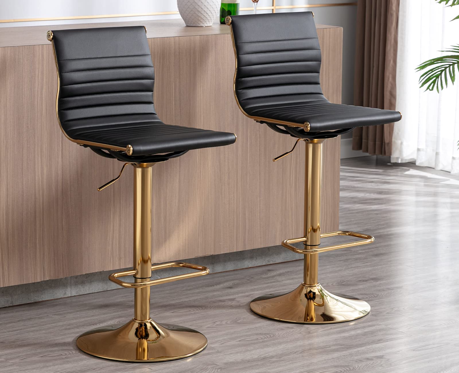 Kmax White Swivel  Adjustable Height Bar Stools Set of 2