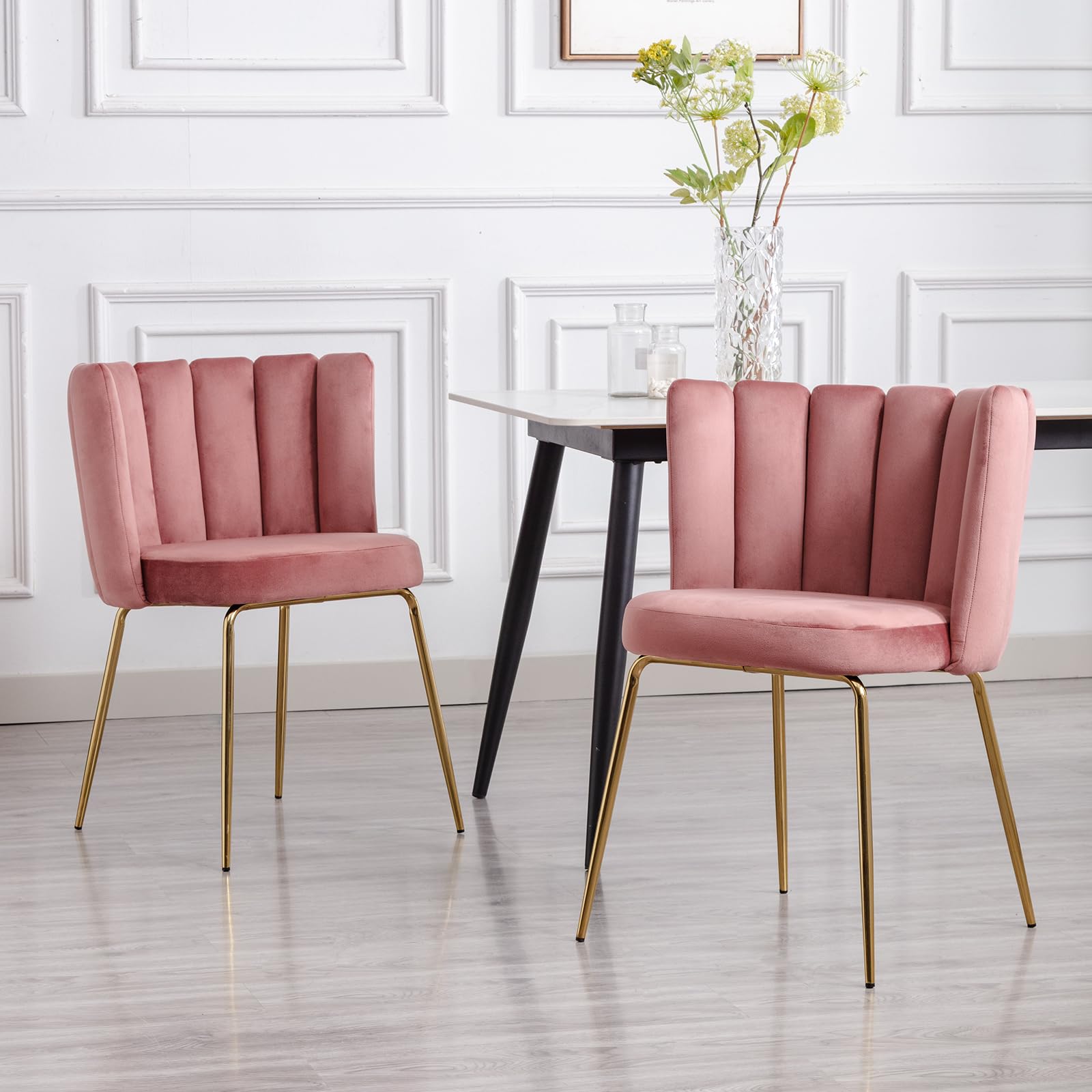 CHICAURA Modern Velvet Dining Chairs Accent Chair Set of 2 - 9029DC