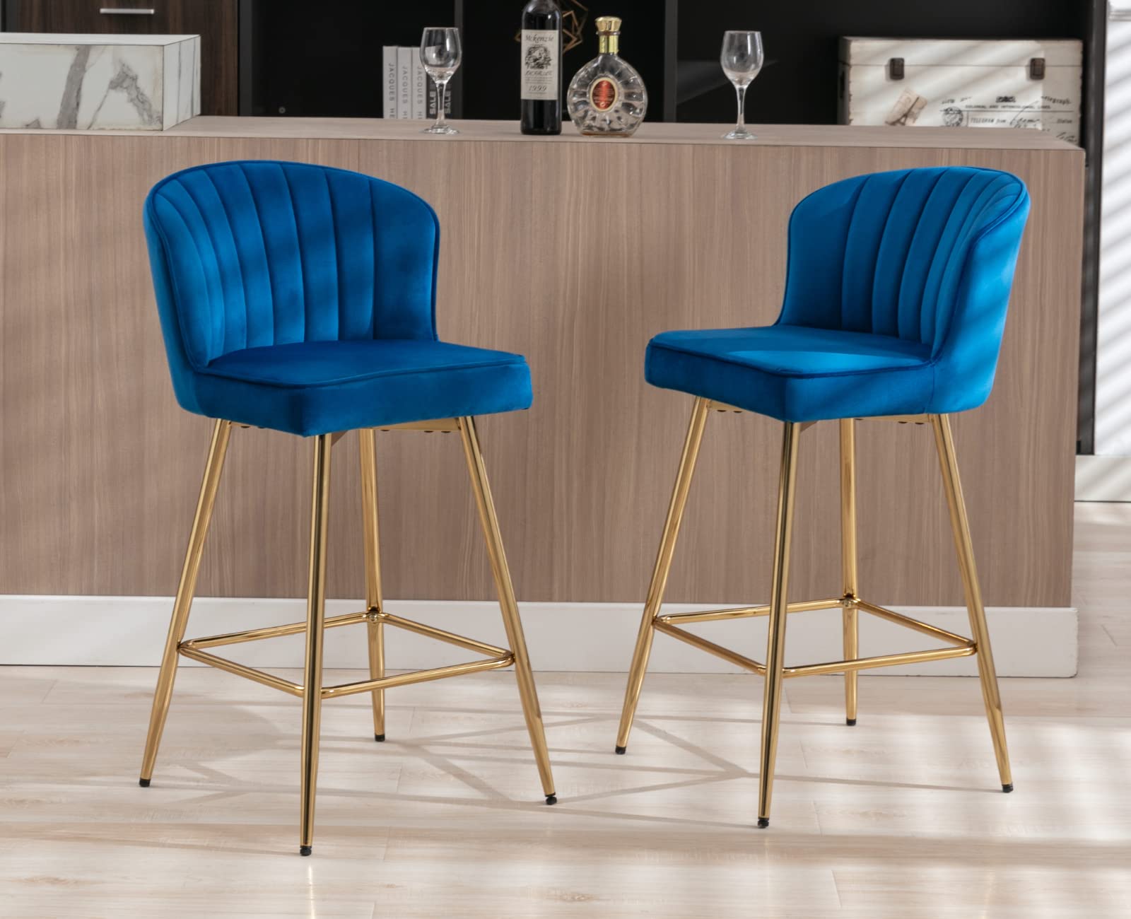 CIMOTA Modern Upholstered Counter Height Bar Stools Set of 2 - 8684