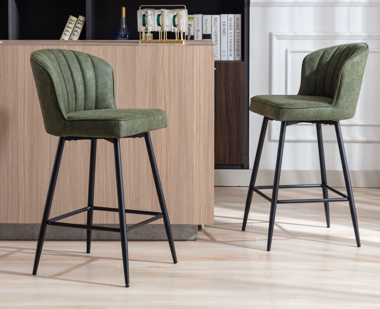 CIMOTA Modern Upholstered Counter Height Bar Stools Set of 2 - 8684