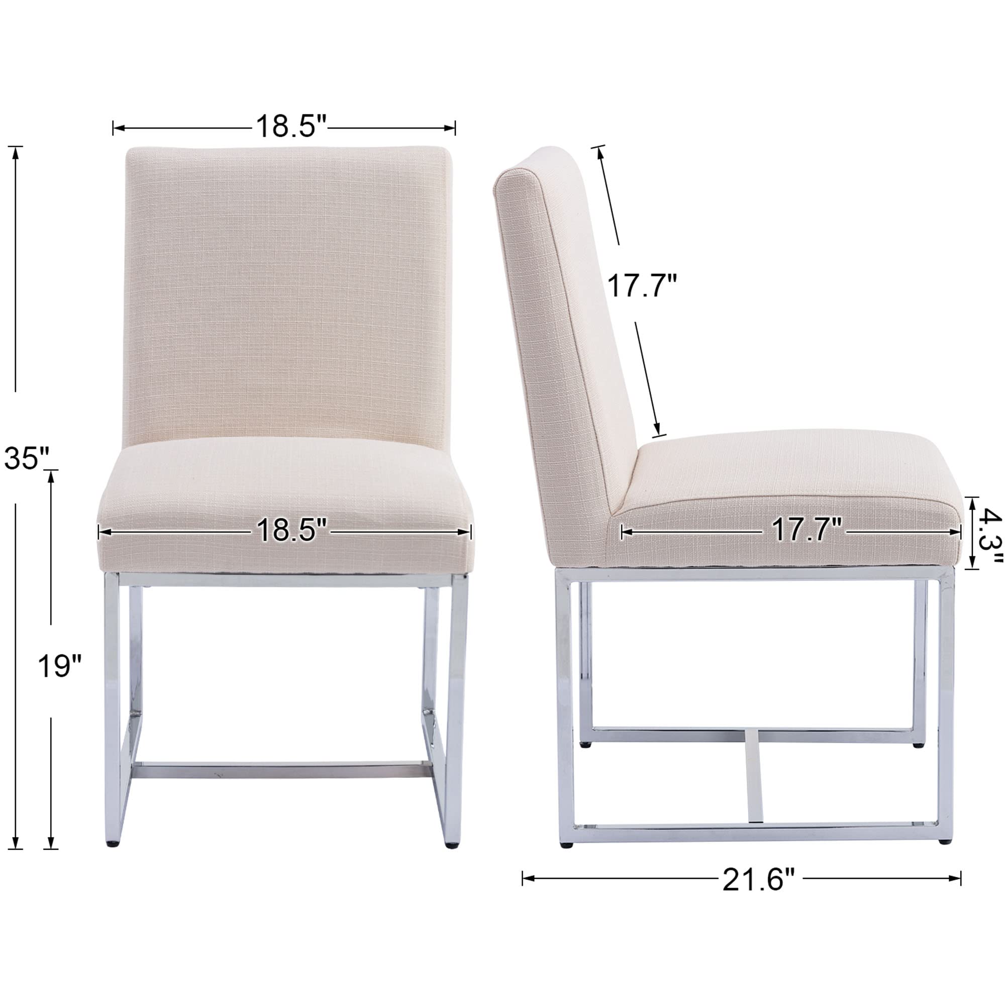 VESCASA Mid Century Modern Upholstered Dining Chairs Set of 2 - 1488