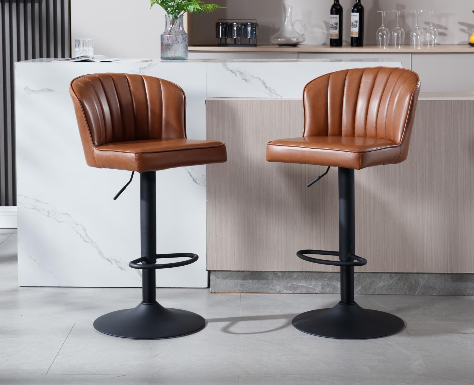 CIMOTA Modern Upholstered Counter Height Bar Stools Set of 2 - 8684