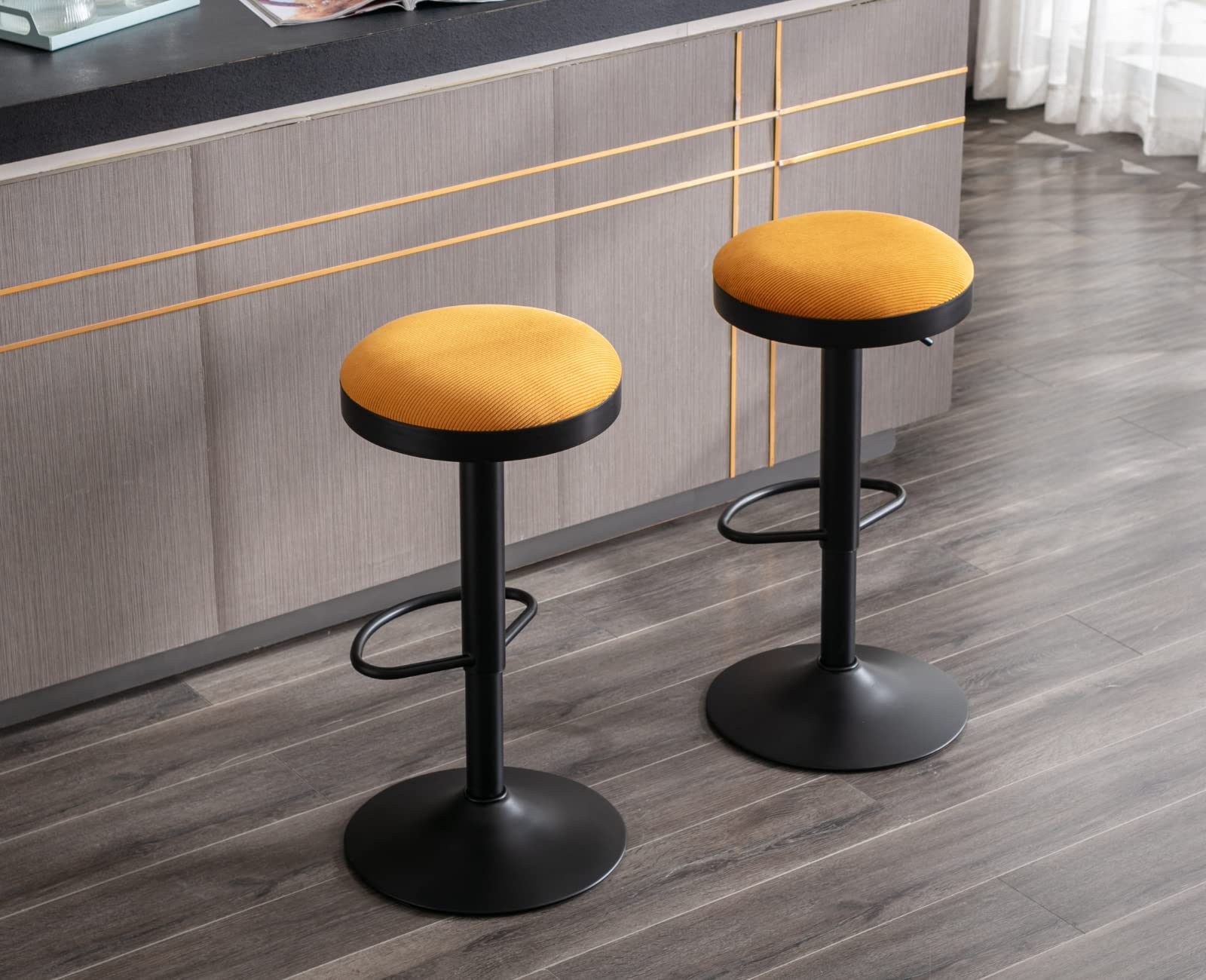 CIMOTA Modern Adjustable Swivel Backless Bar Stools 1 Piece - 90117