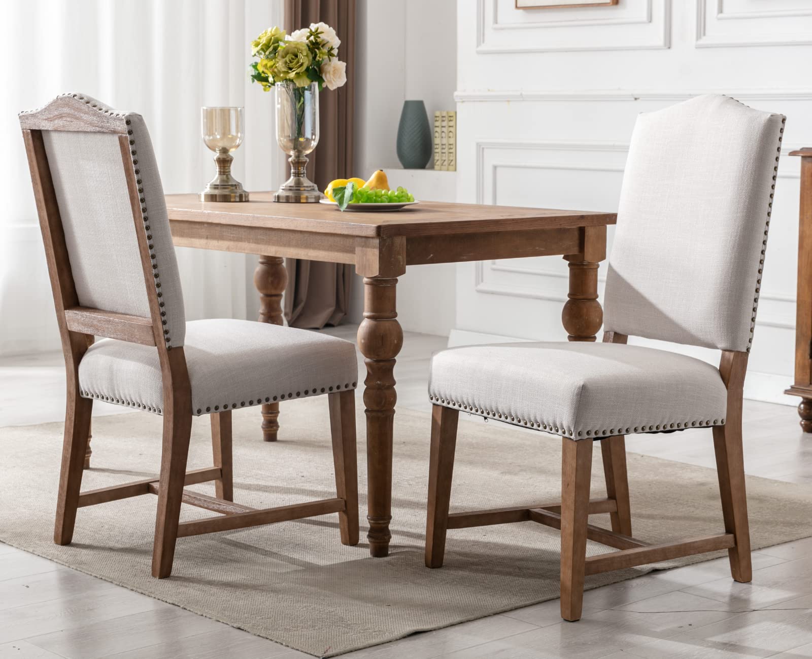 EALSON Farmhouse Nailhead Trim Dining Chairs Set of 2 - 1845