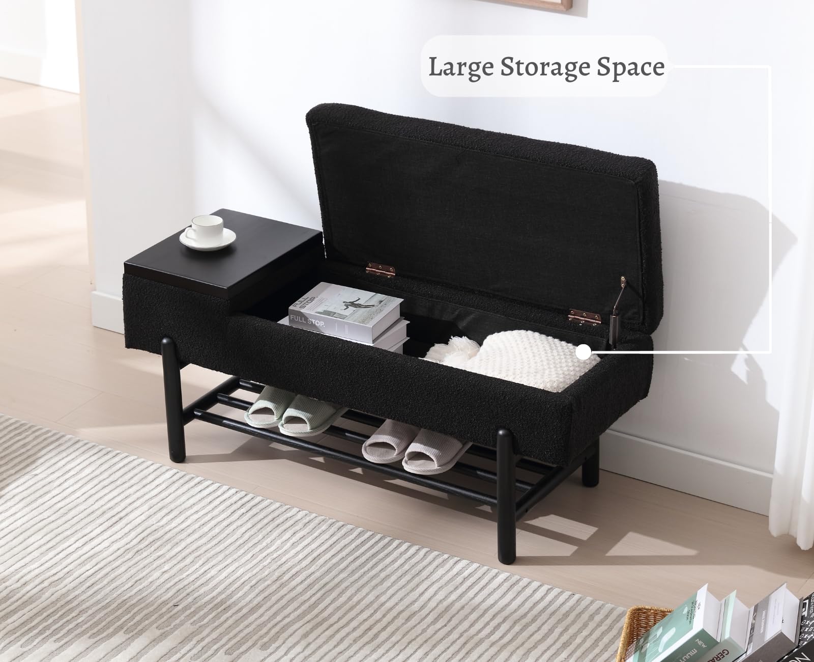 EALSON Modern Storage Ottoman Bench End of Bench