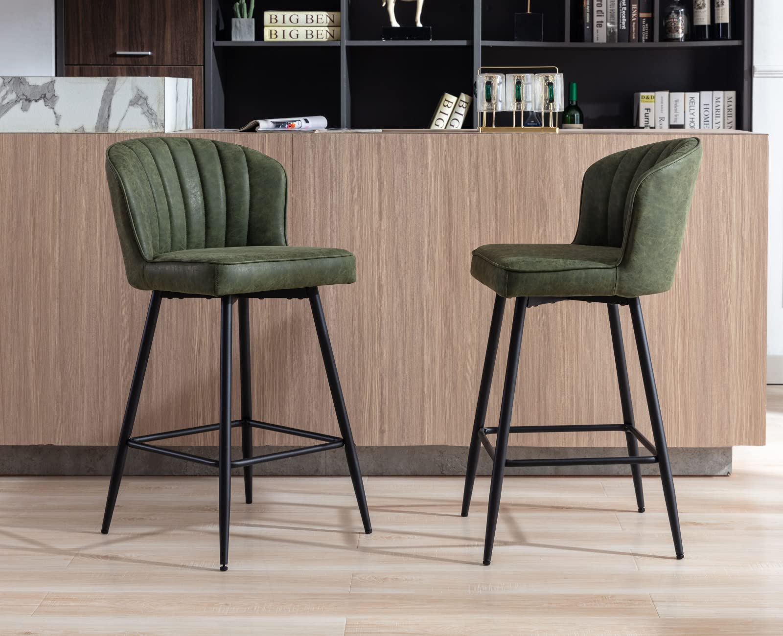 CIMOTA Modern Upholstered Counter Height Bar Stools Set of 2 - 8684