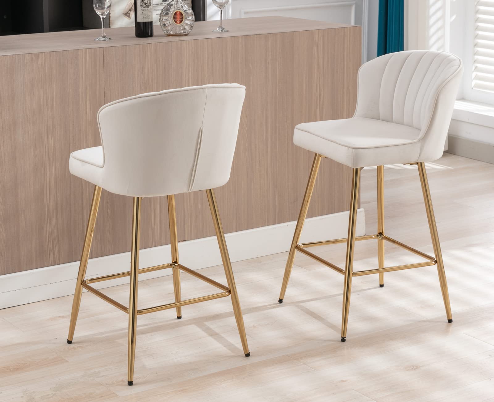 CIMOTA Modern Upholstered Counter Height Bar Stools Set of 2 - 8684