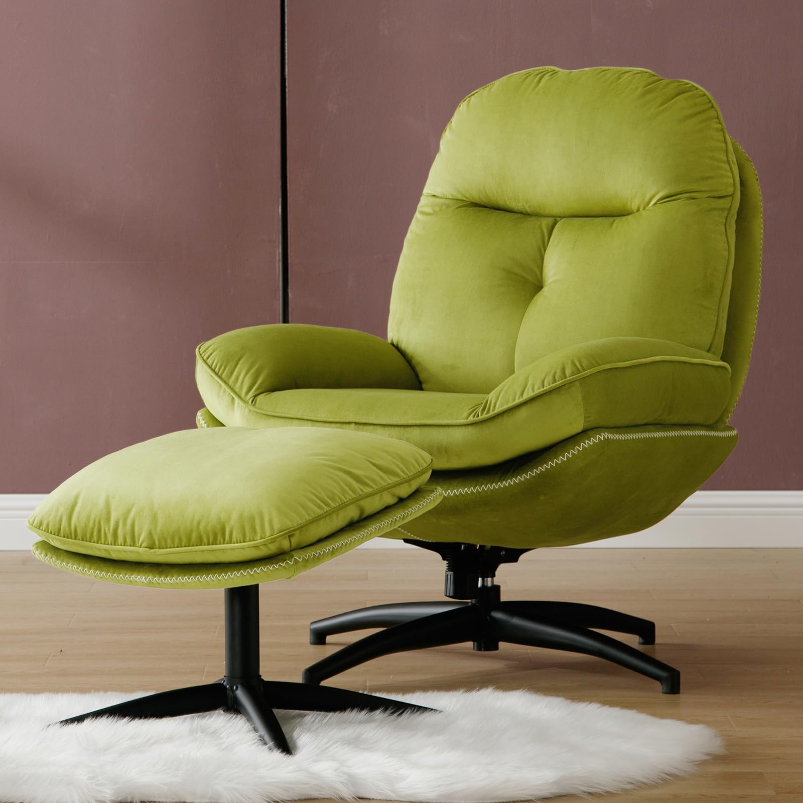 Janoray 360° Swivel Accent Chair with Ottoman Set