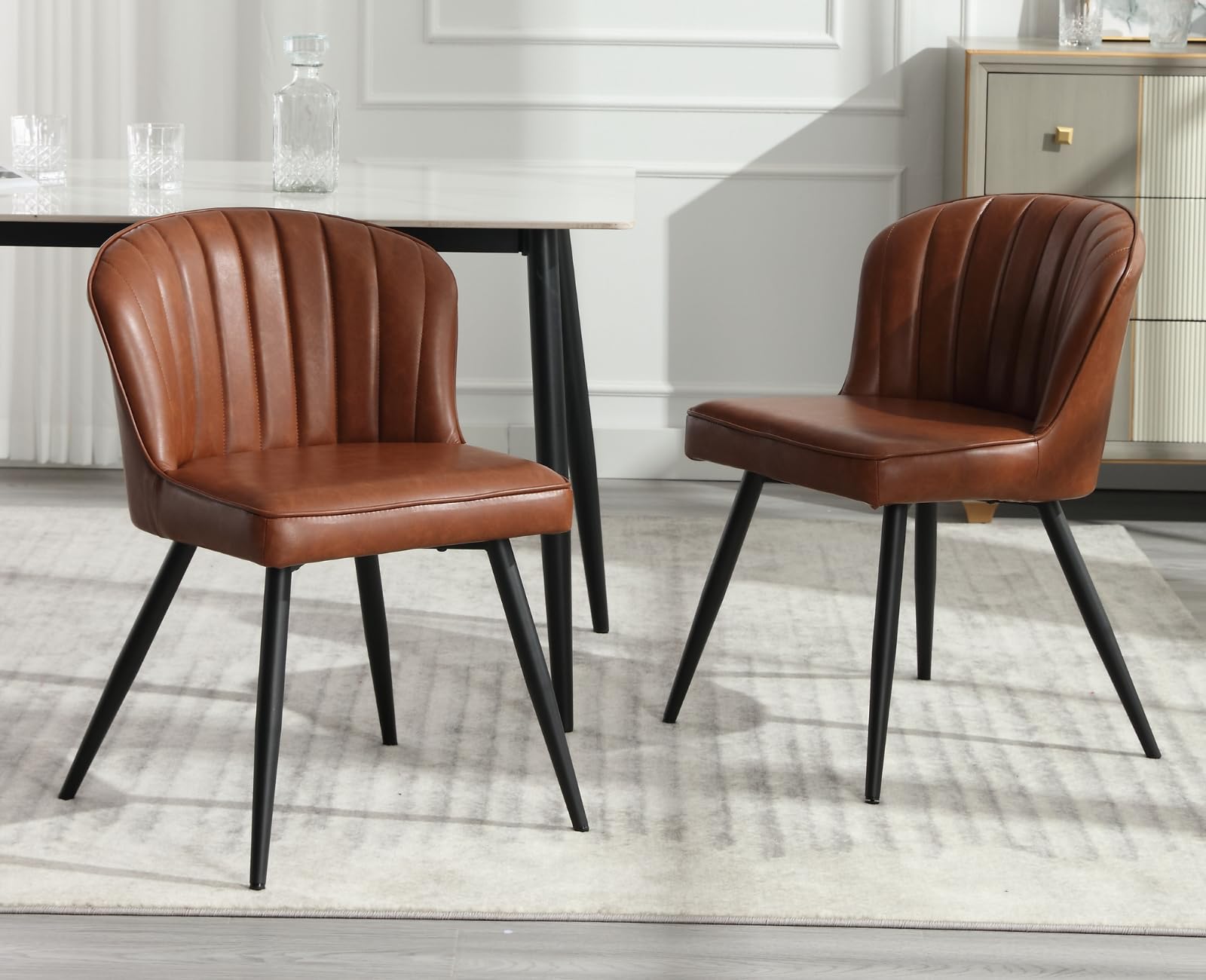 EALSON Modern Velvet Dining Chairs with Metal Legs Set of 2 - 8696