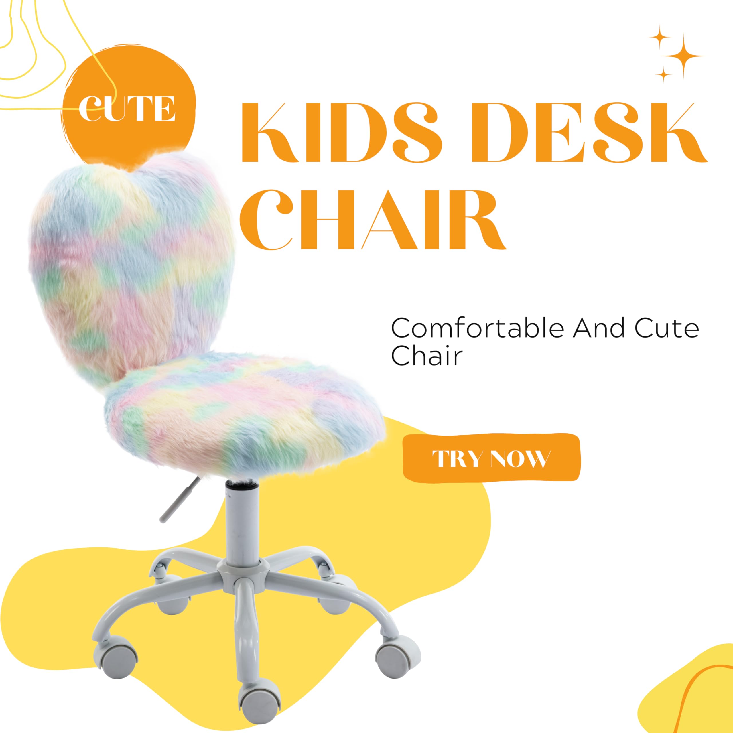 Kmax Kids Rolling Cute Desk Chair Swivel Office Chair 1 Piece - 1412