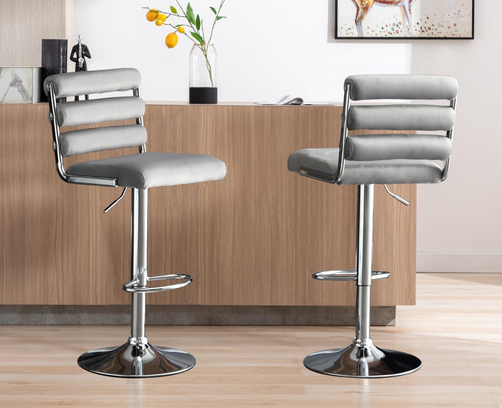 EALSON Modern Adjustable Swivel Counter Height Bar Stools Set of 2