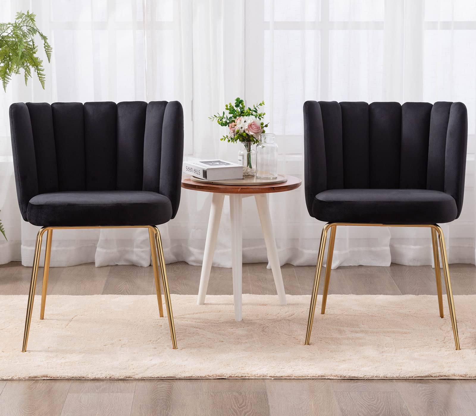 Janoray Modern Velvet Dining Chairs Accent Chair Set of 2