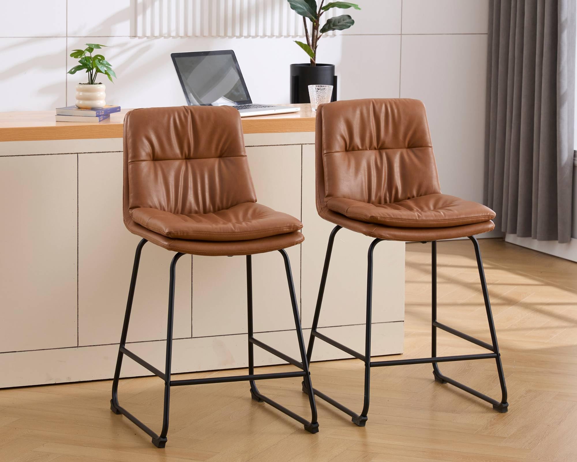 VESCASA 26" H Modern Armless Upholstered Counter Stools Set of 2 - 60136