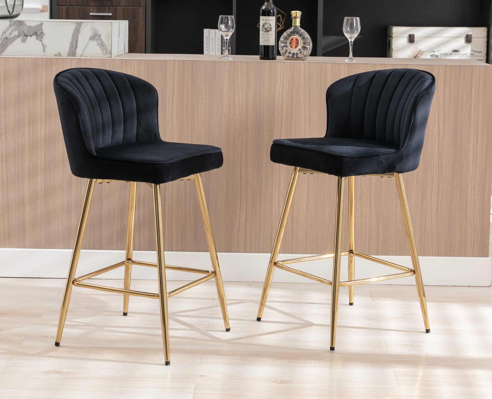 CIMOTA Modern Upholstered Counter Height Bar Stools Set of 2 - 8684