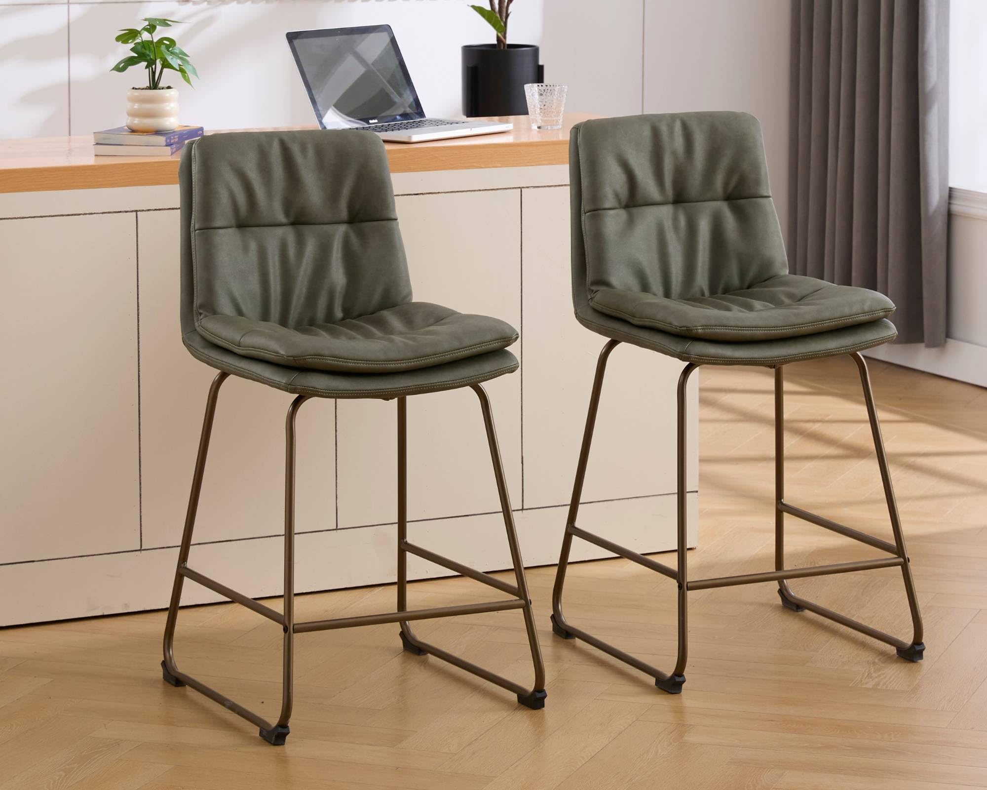 VESCASA 26" H Modern Armless Upholstered Counter Stools Set of 2 - 60136