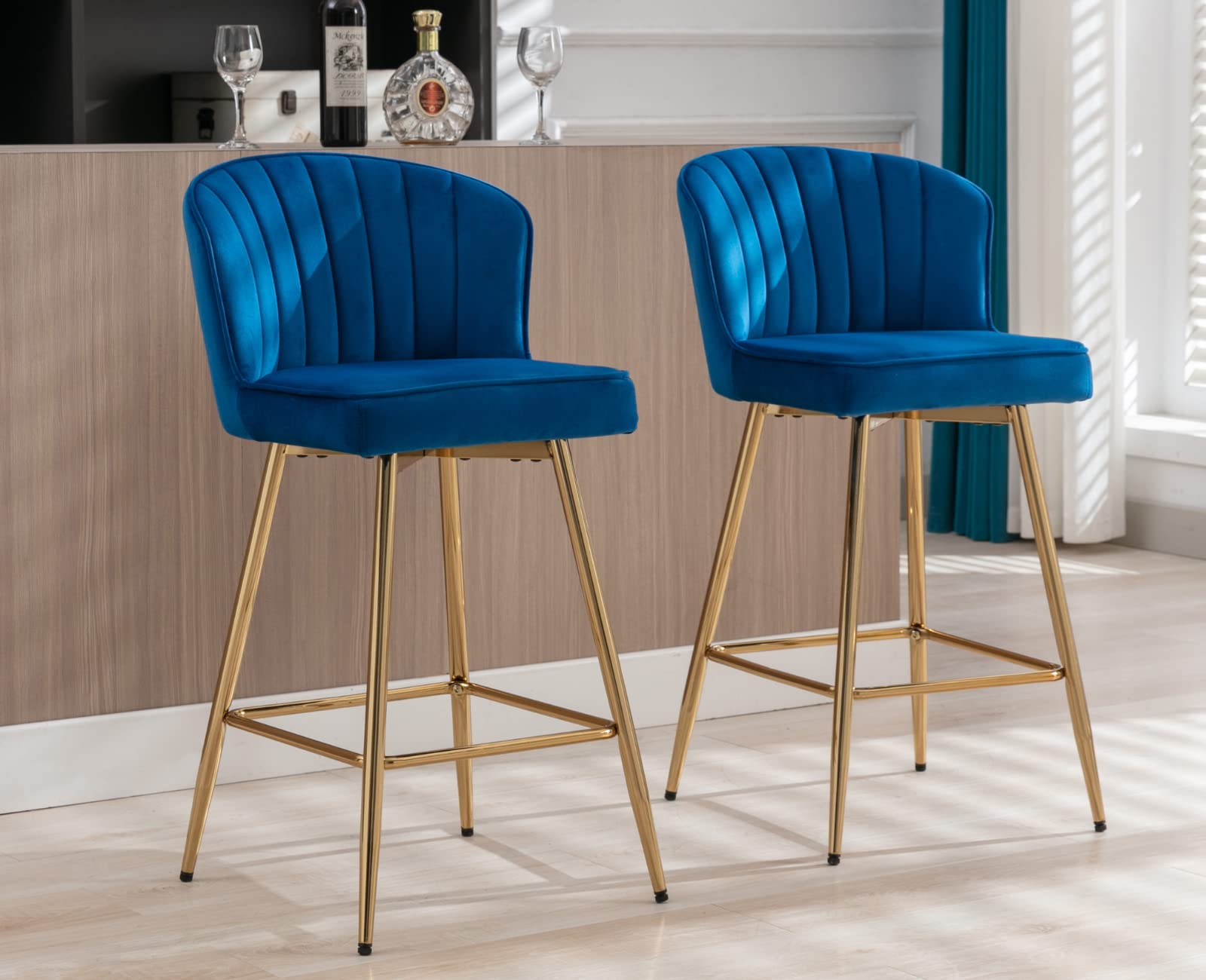 CIMOTA Modern Upholstered Counter Height Bar Stools Set of 2 - 8684