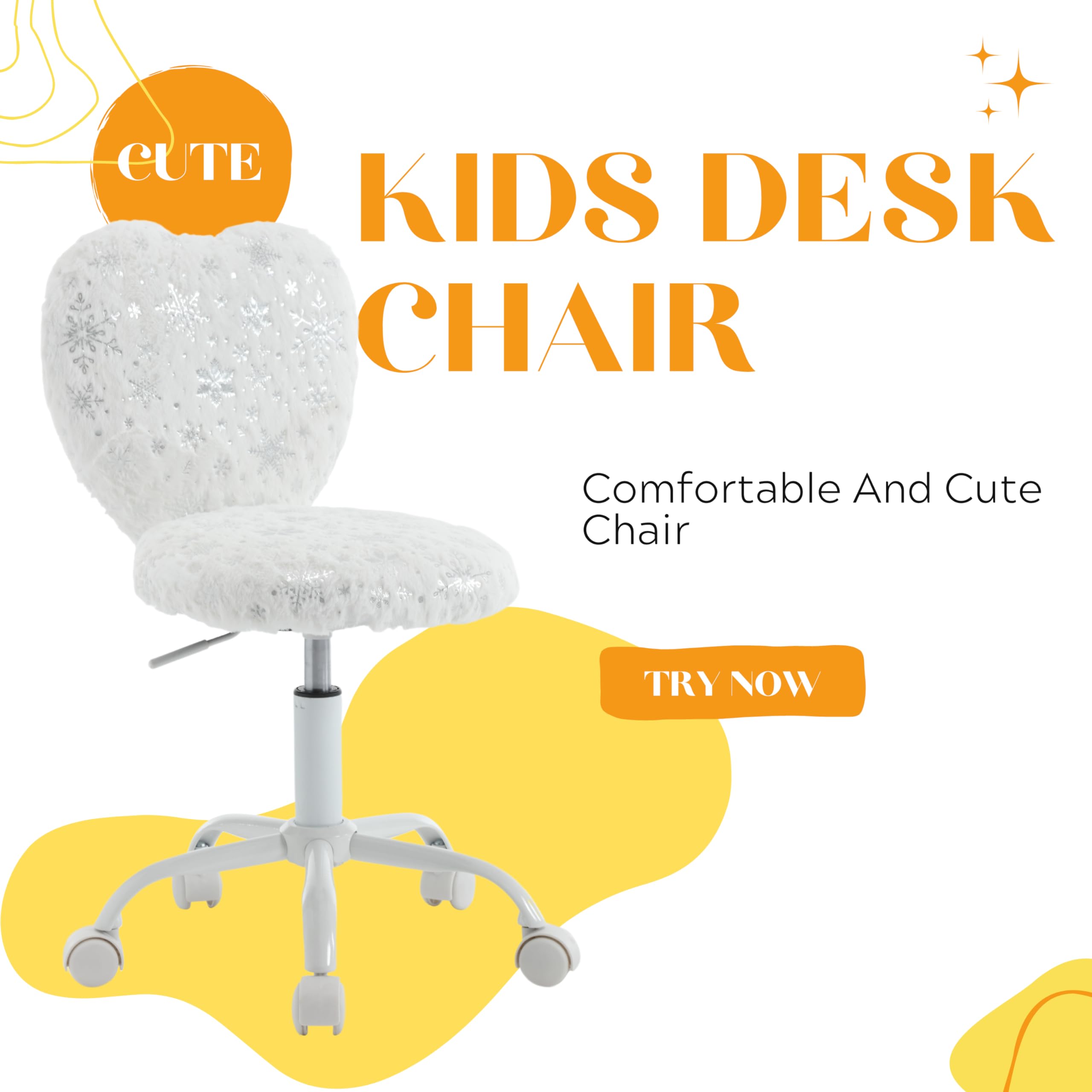 Kmax Kids Rolling Cute Desk Chair Swivel Office Chair 1 Piece - 1412