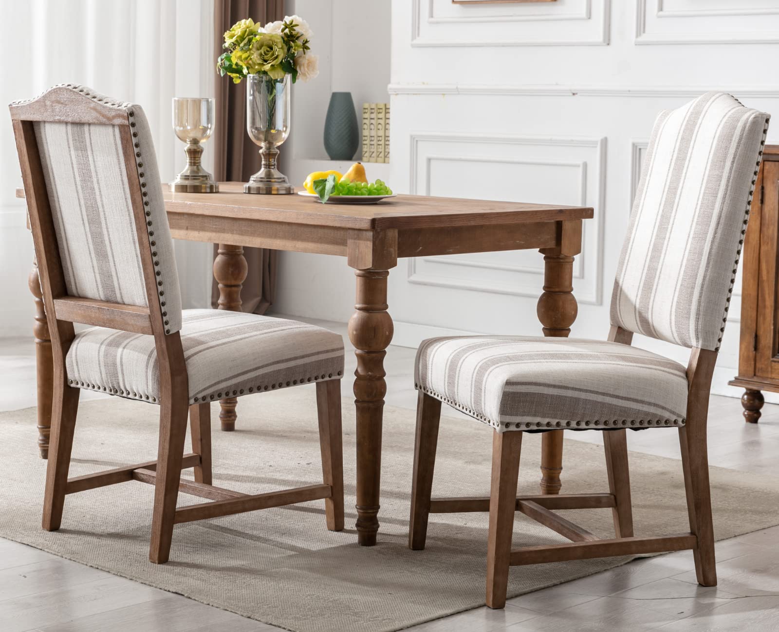 EALSON Farmhouse Nailhead Trim Dining Chairs Set of 2 - 1845