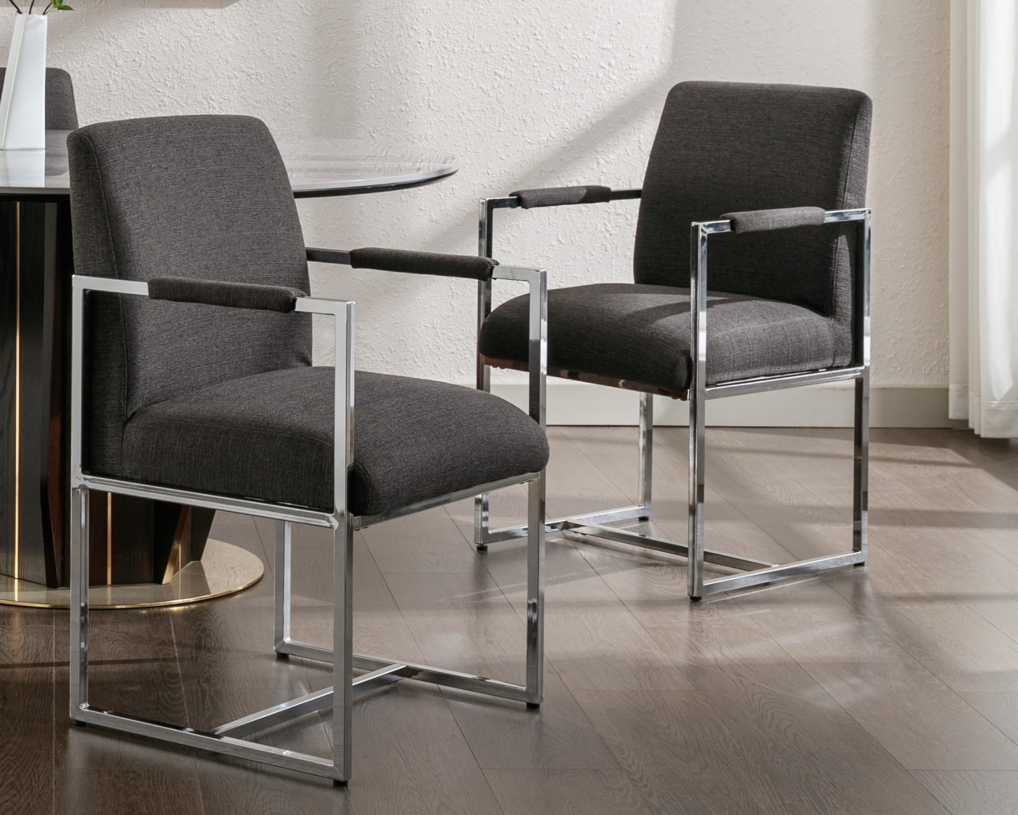 VESCASA Modern Upholstered Dining Chairs with Metal Legs Set of 2 - 5104