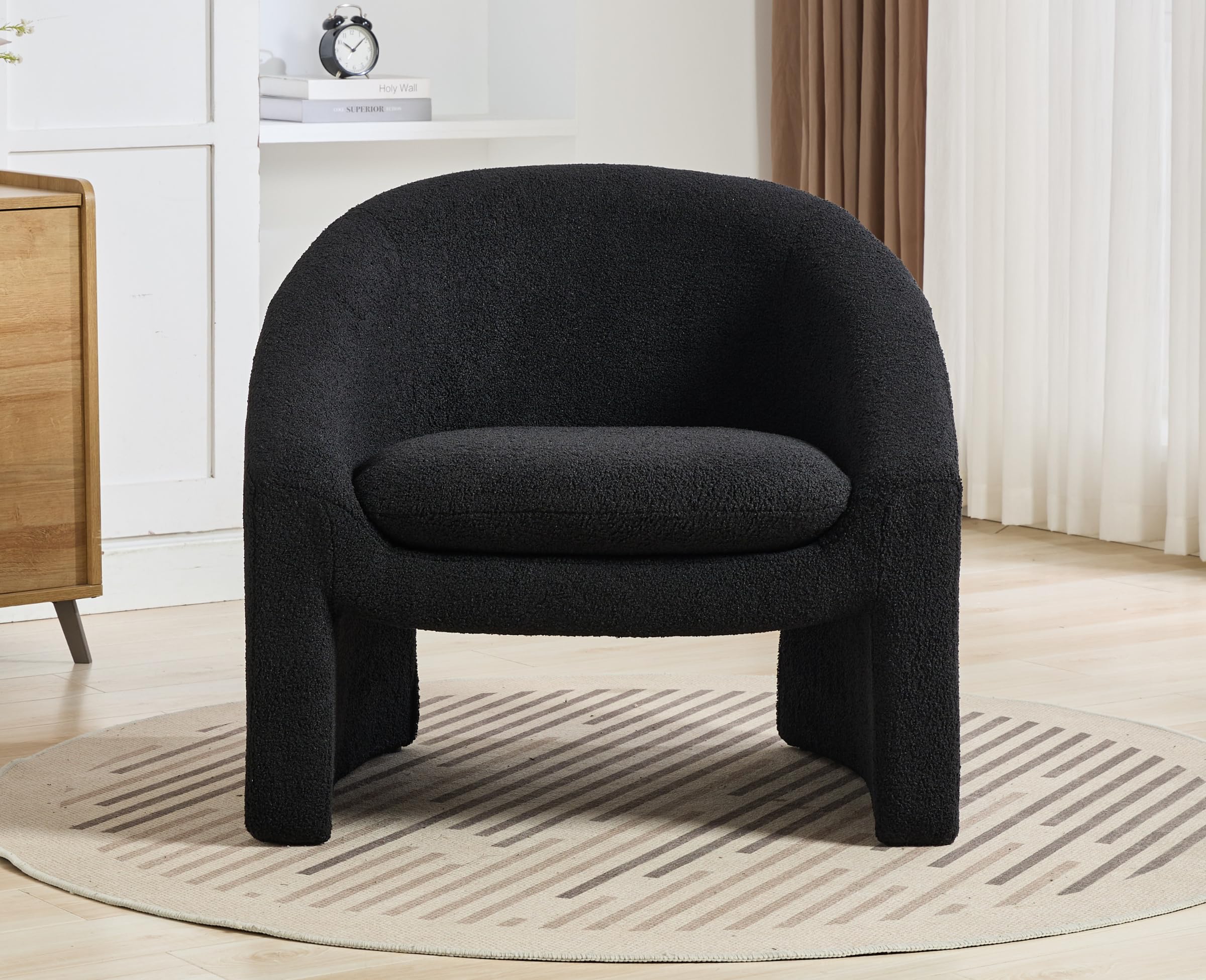 EALSON Barrel Accent Upholstered Round Armchairs 1 Piece - 8359