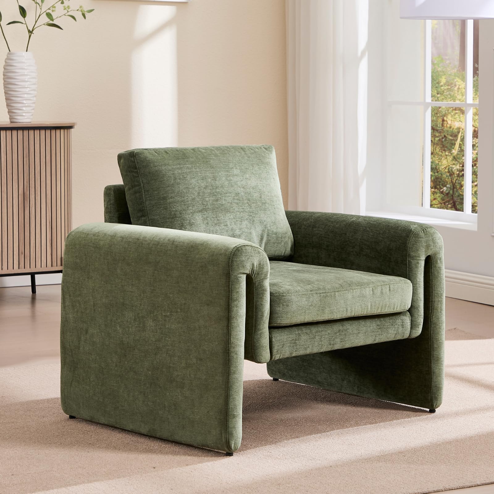 ROCITY Modern Chenille Upholstered Accent Armchairs 1 PCS - 7103