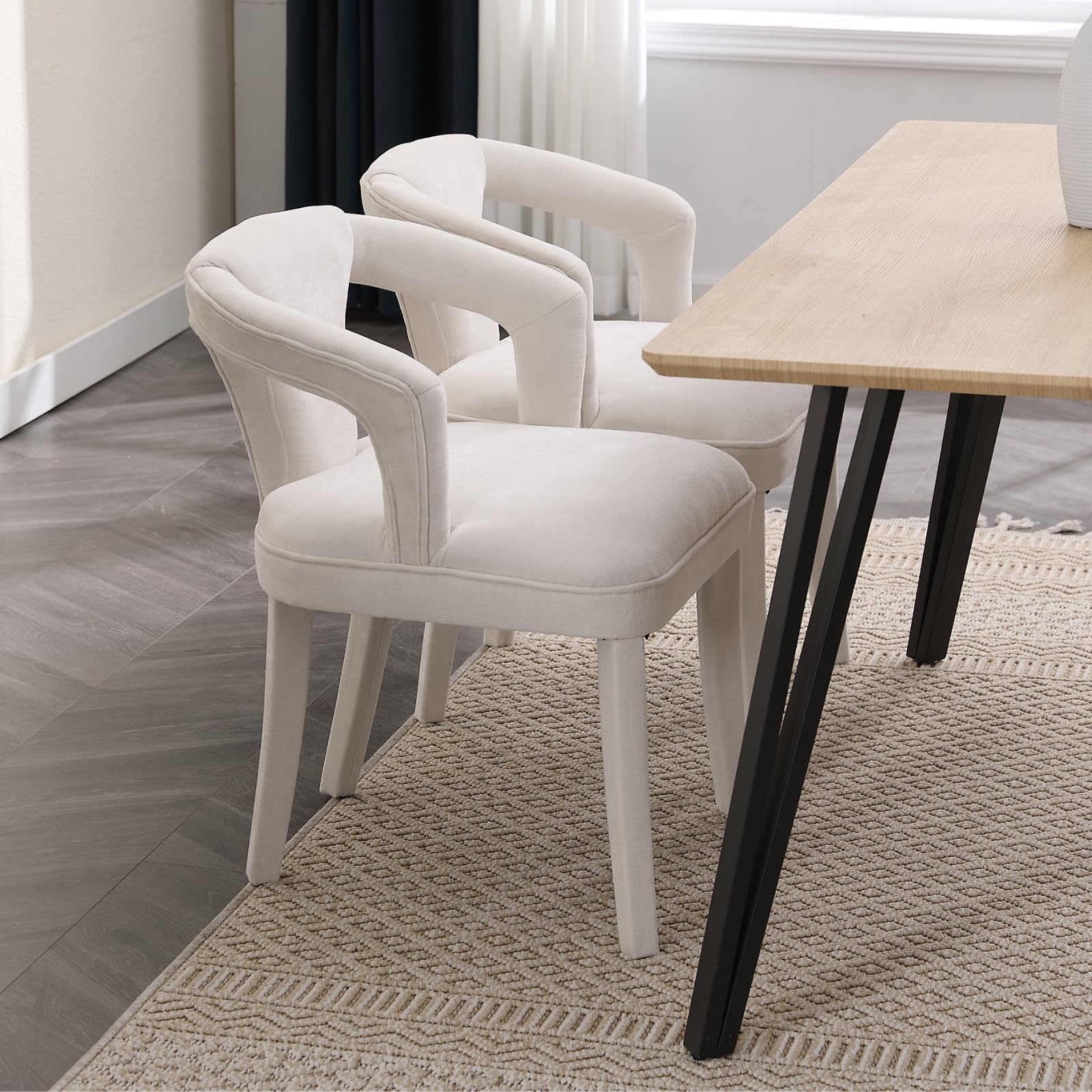 ROCITY Chenille Dining Room Chairs Set of 2 - 10030