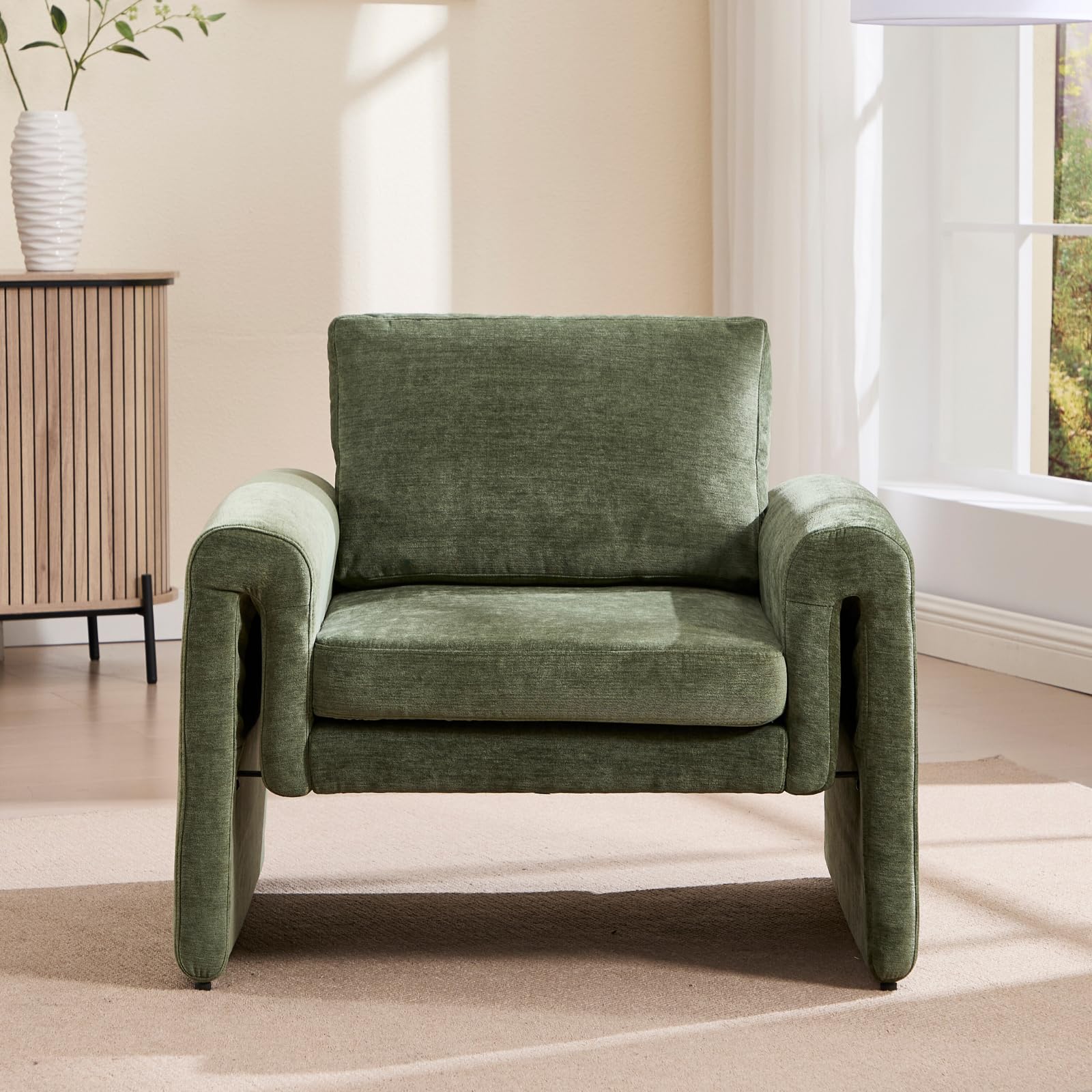 ROCITY Modern Chenille Upholstered Accent Armchairs 1 PCS - 7103