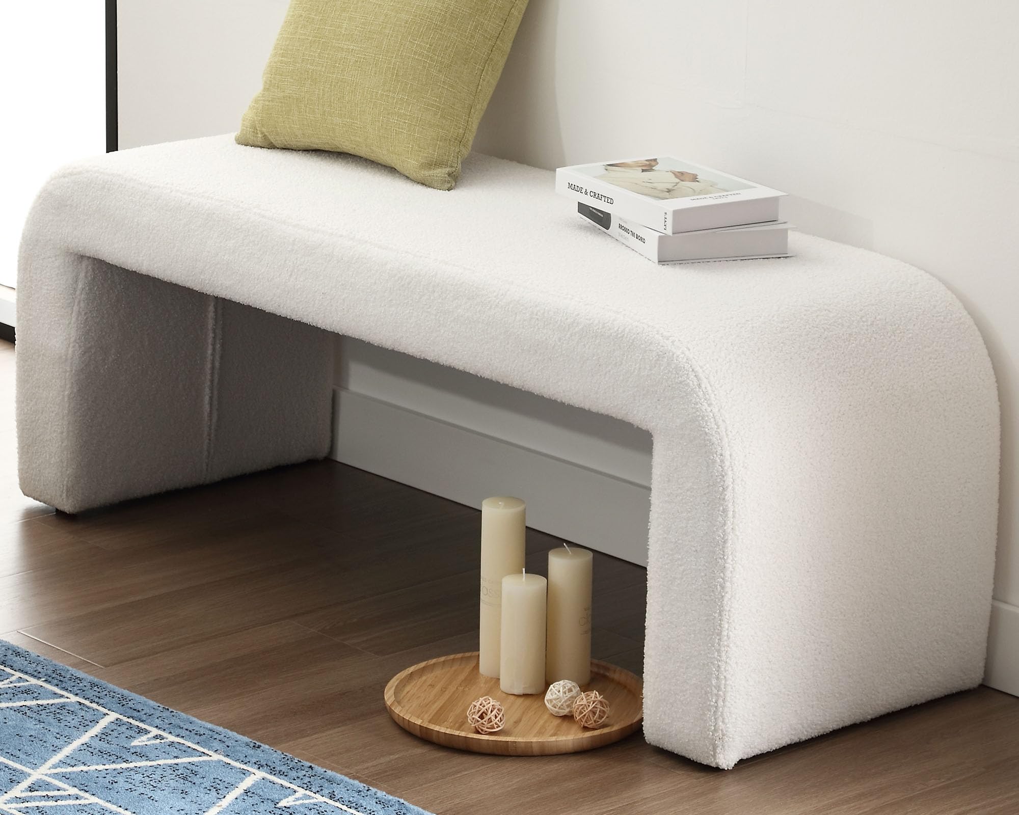 VESCASA 49.5" W Sherpa Bench for Hallway - 2514