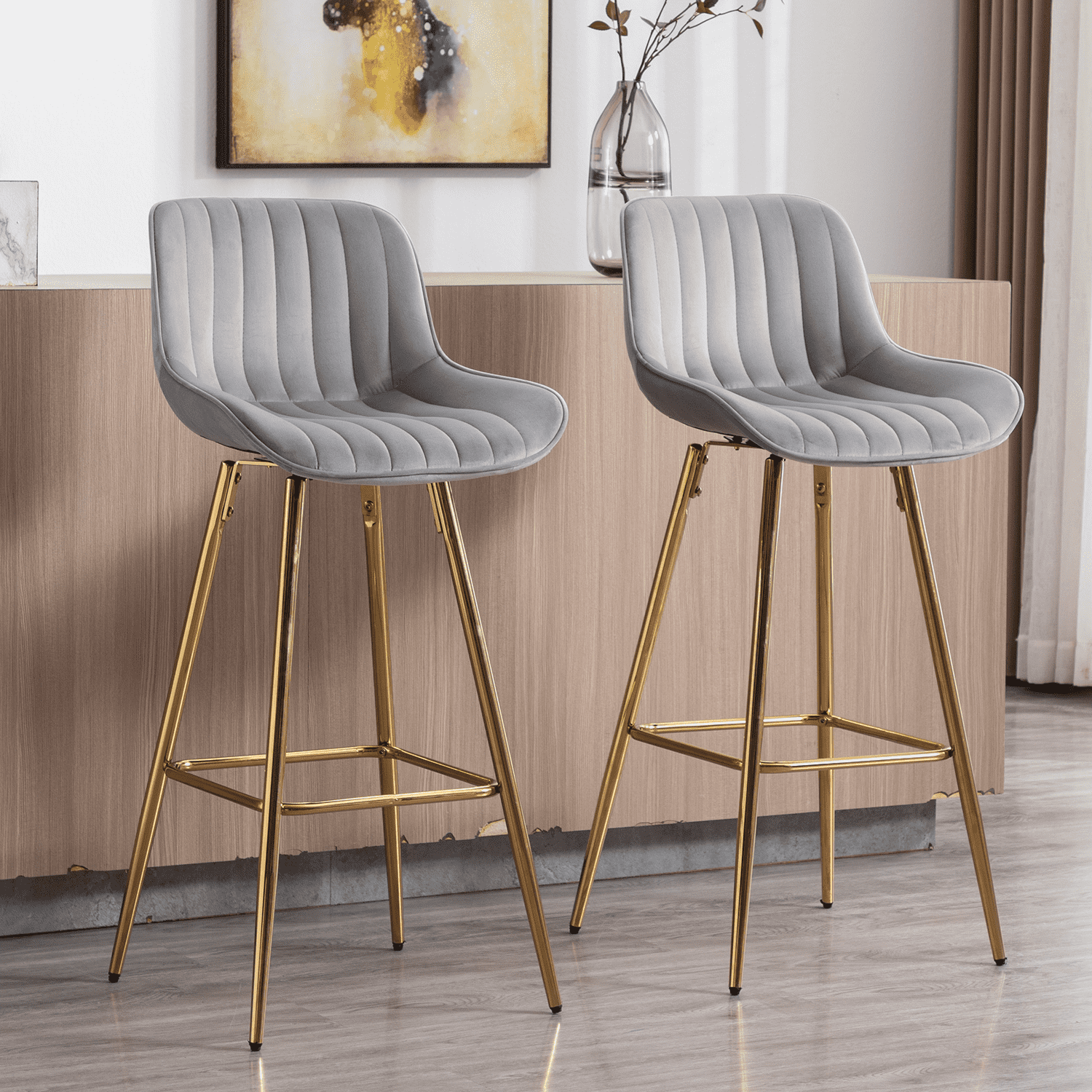 EALSON Modern 32 Inch Swivel Bar Stools Set of 2 - 9030