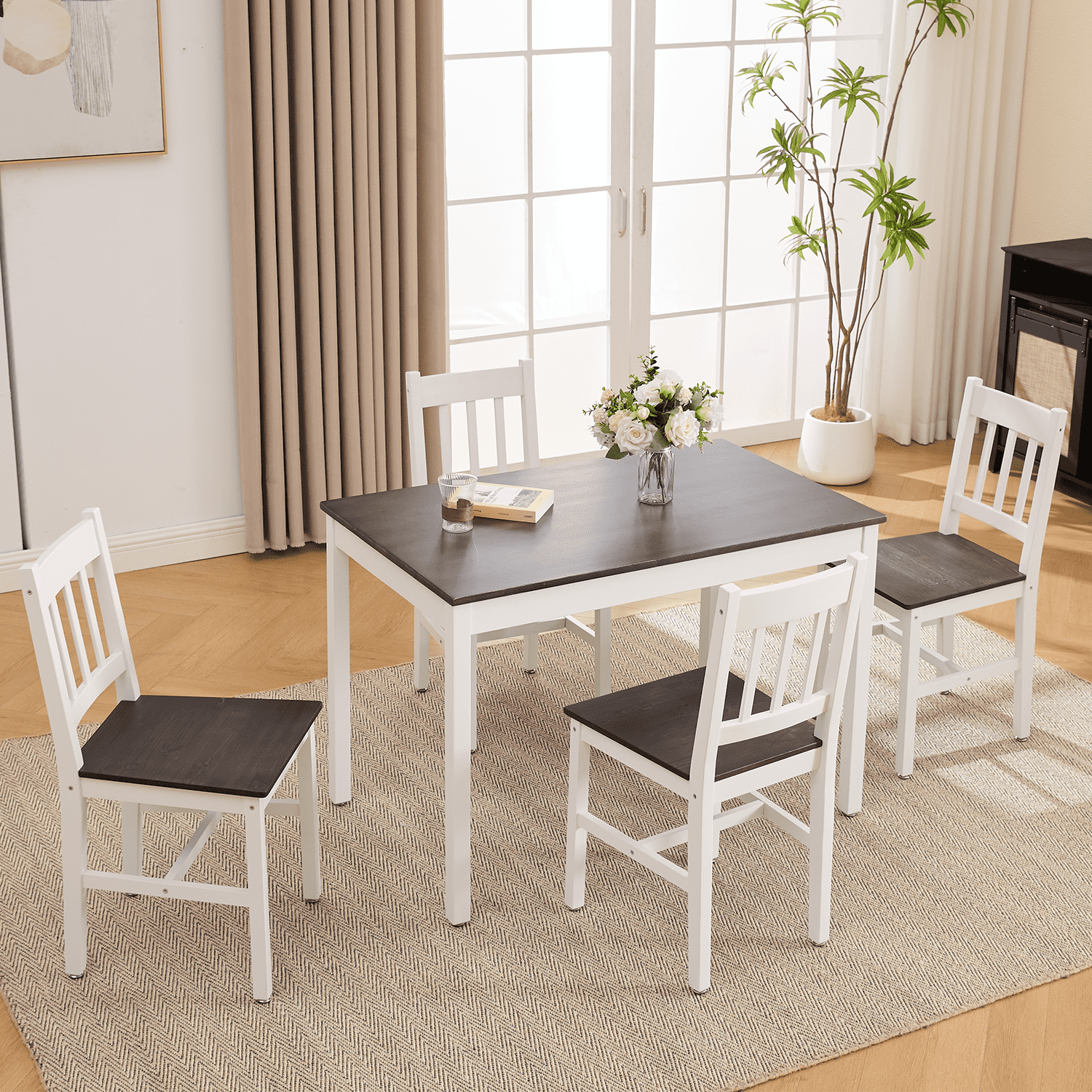 Chairus Solid Wood Dining Table and Chairs Set